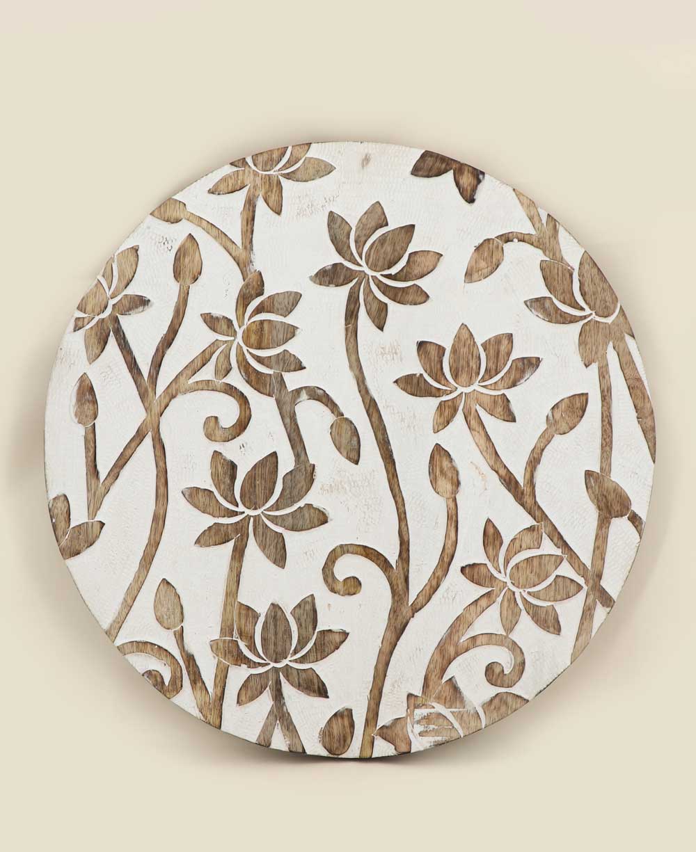 Fairtrade And Hand Carved Lotus Wood Round Wall Hanging、mySite、topwebapps