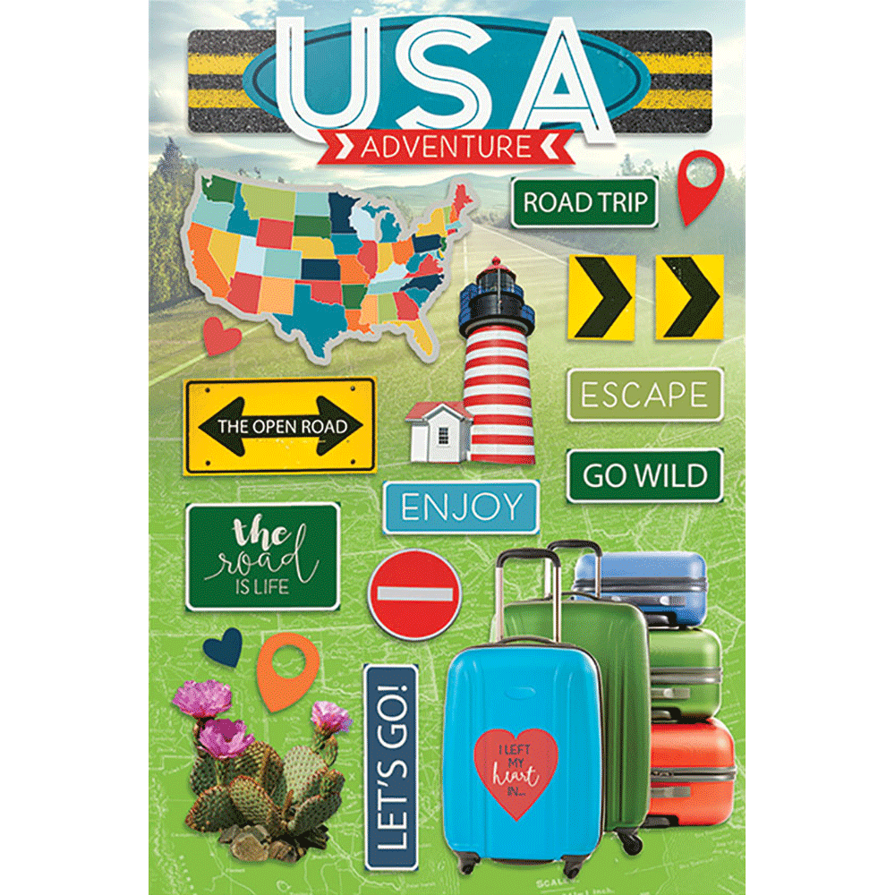  USA Adventure Dimensional Stickers、mySite、ghnorth