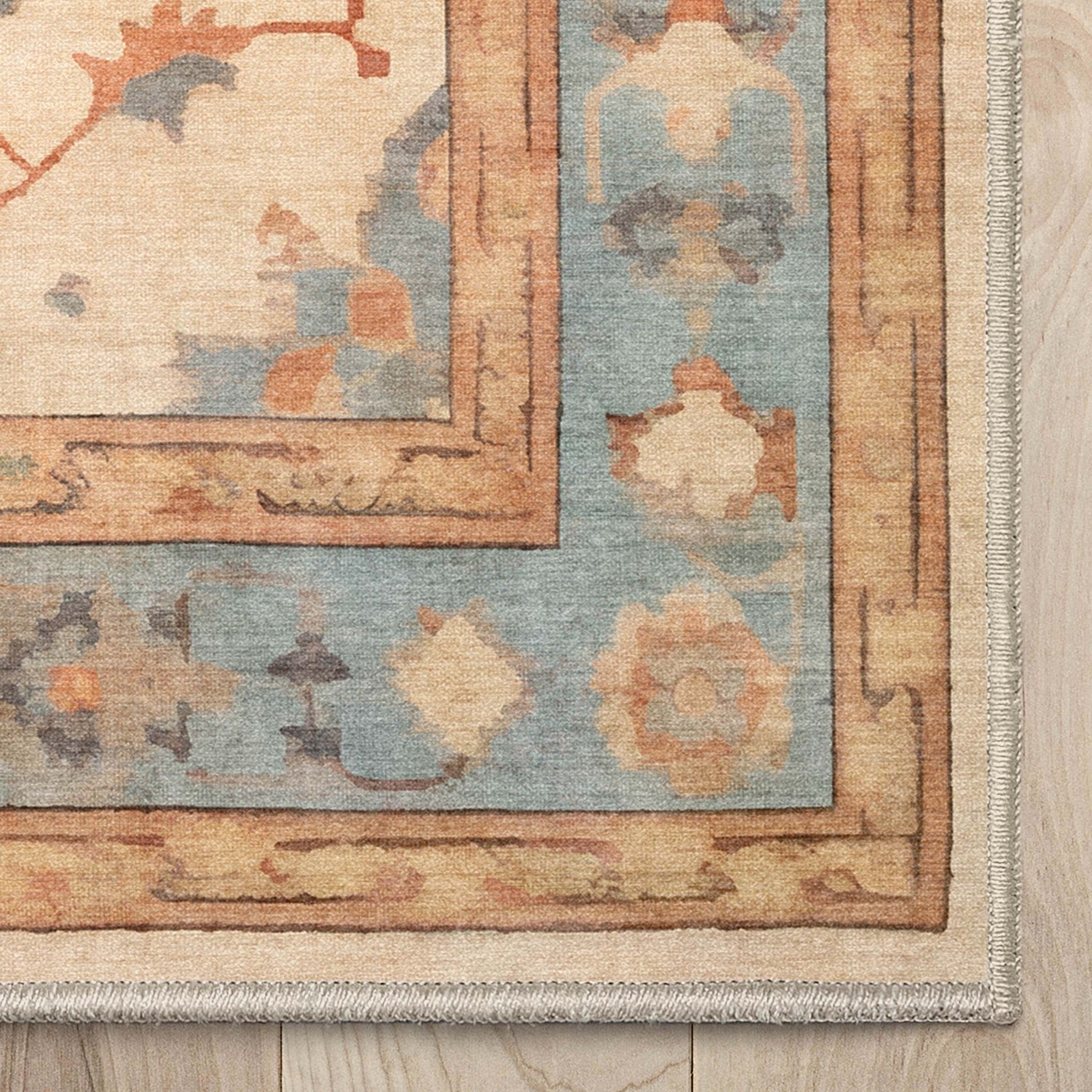 Pastel Tone On Tone - Updated Traditional Rug for Living Room Bedroom Dining Room ,Easy Clean、mySite、gigharbornorthrealestate