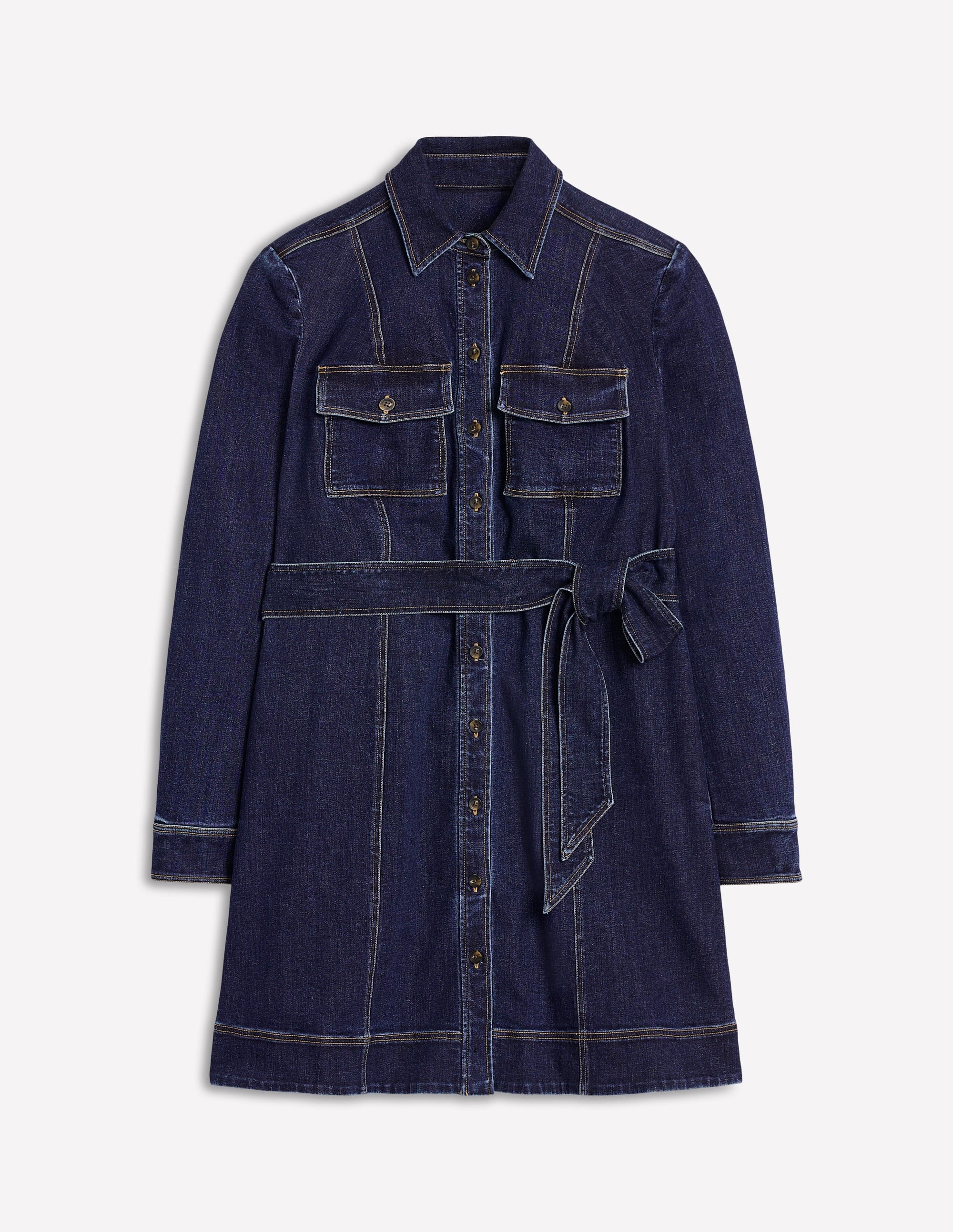  Nell Denim Mini Shirt Dress-Dark Indigo、mySite、ashleygrahame