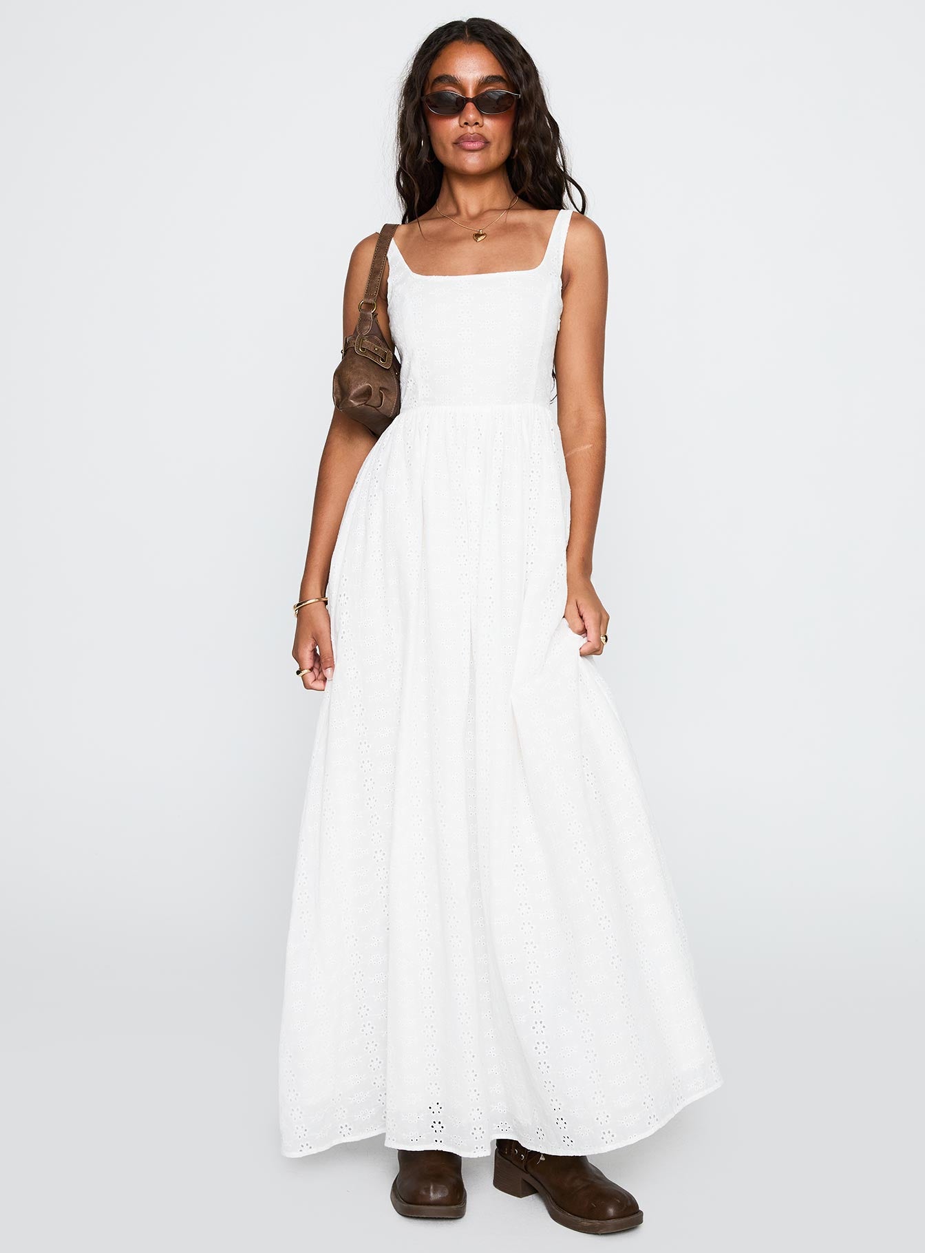 Cartmel Broderie Maxi Dress White、mySite、solidvoid