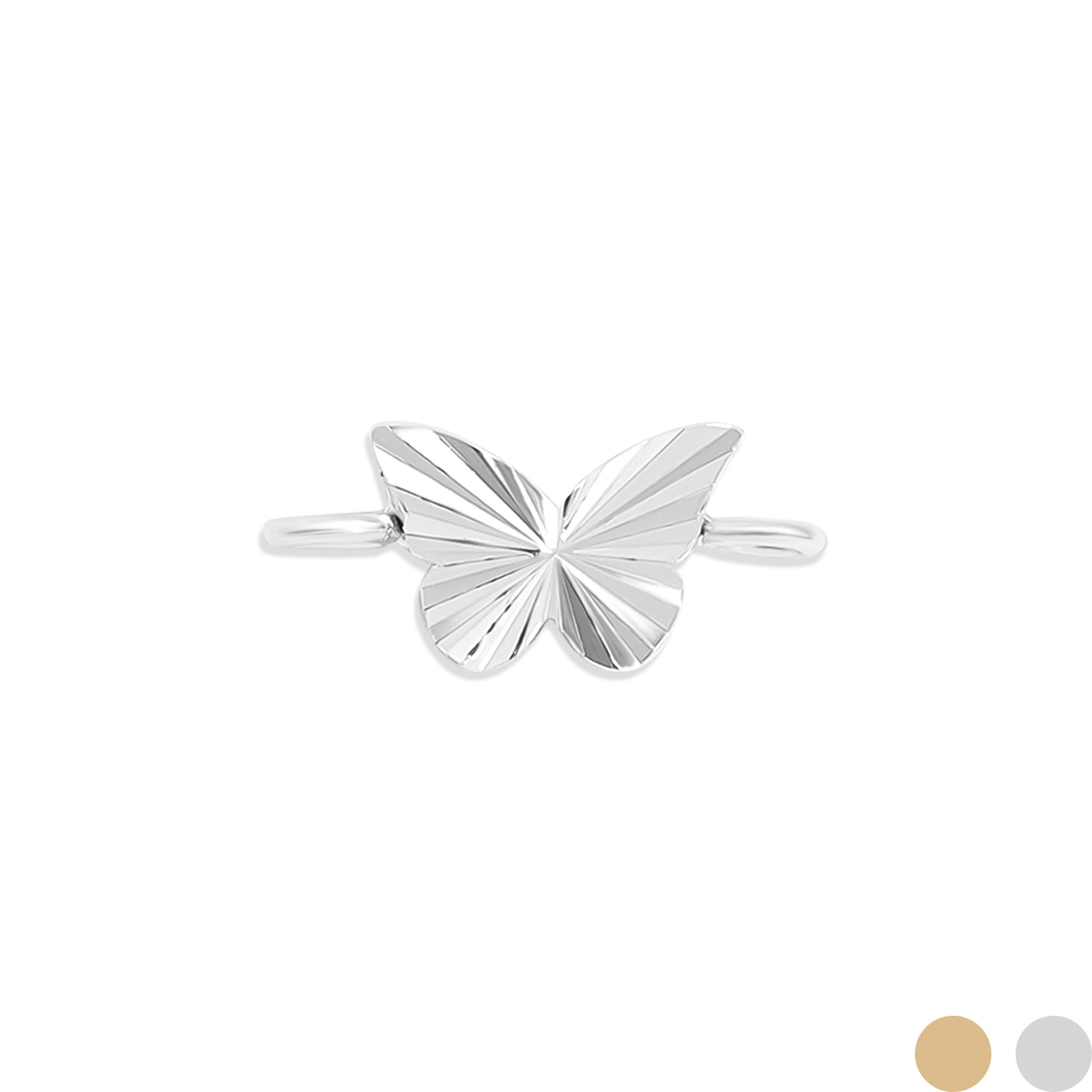 .925 Sterling Silver Sunburst Butterfly Charm Connector / PMJ1018、mySite、dreamappss