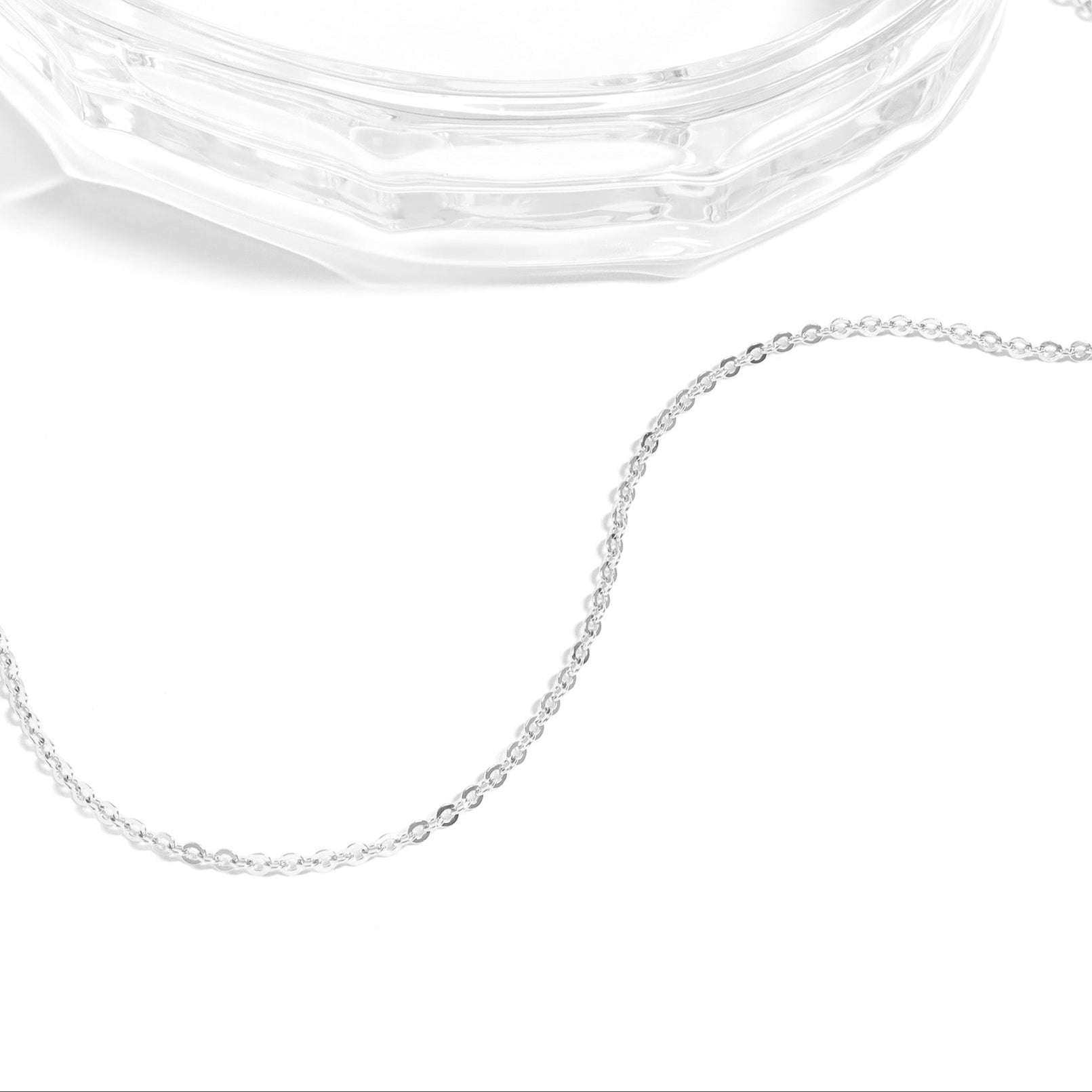 Sterling Silver Platinum Plated Loop Chain / SSC0004、mySite、dreamappss