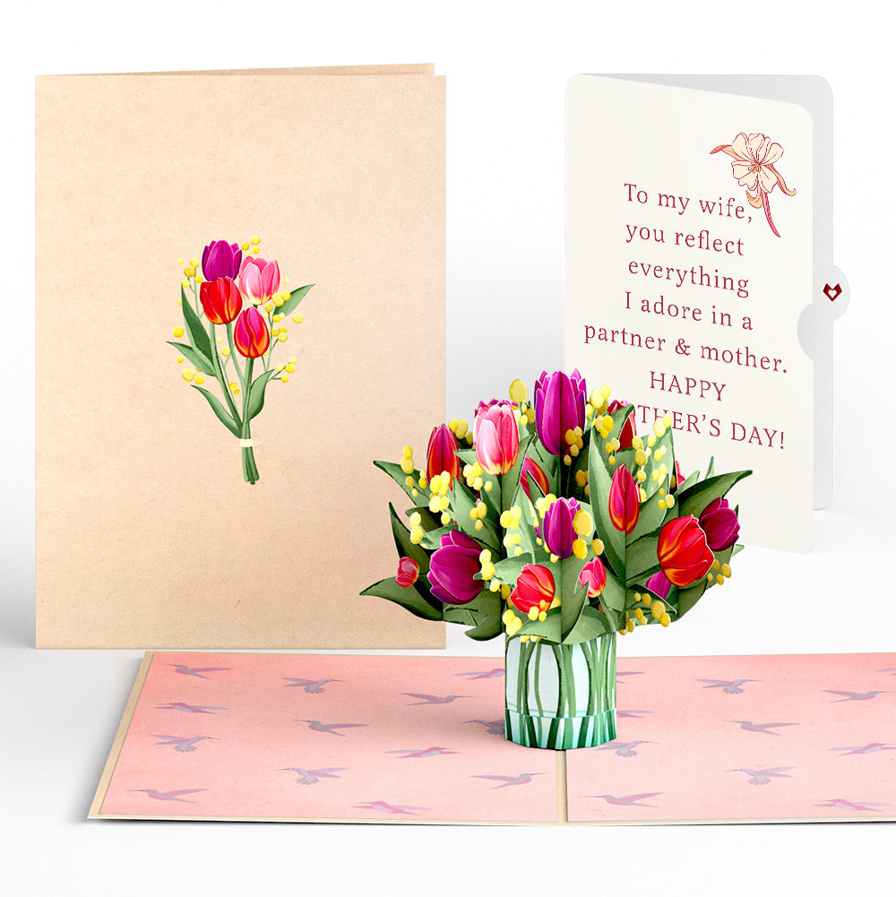 Cheerful Tulips Mother's Day Pop-Up Card and Sentiment Set for Wife、mySite、solidvoid