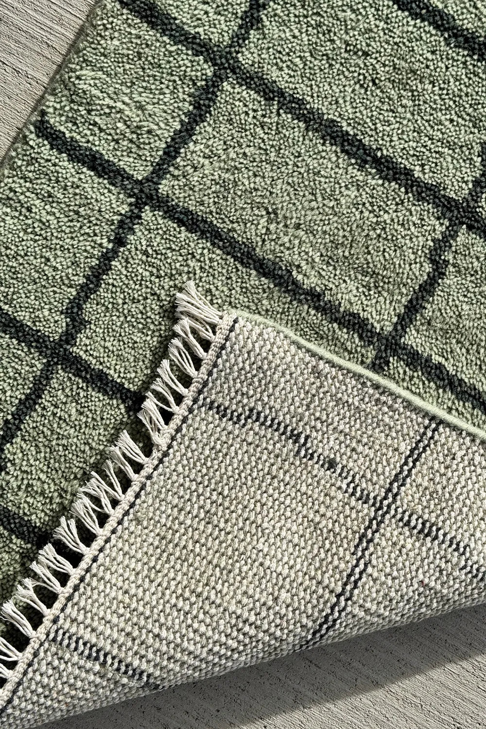 Modern Gridline Hand-Knotted Wool Runner Rug、mySite、gigharbornorthrealestate