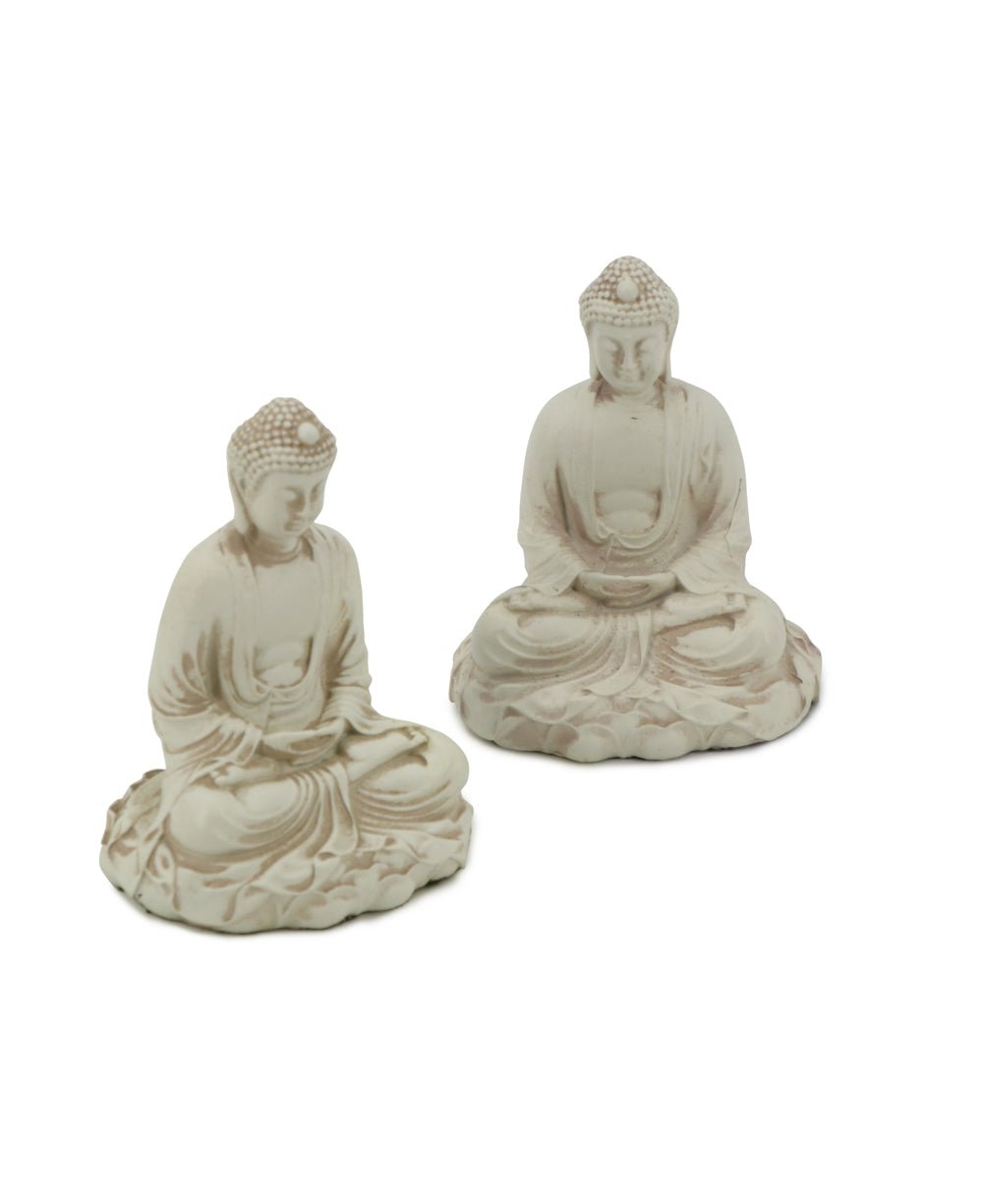 Set of Two Miniature Cream Buddha Statues、mySite、topwebapps