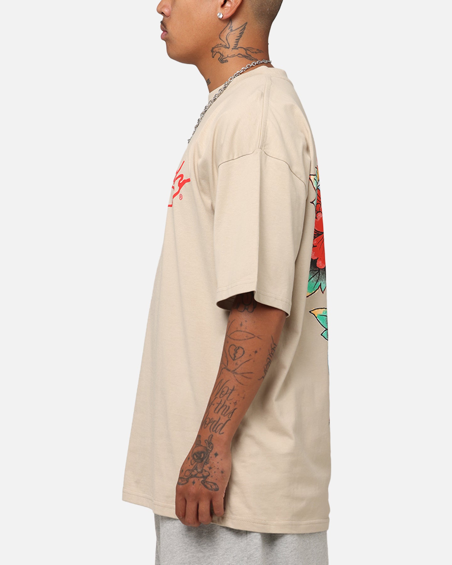 Ed Hardy Flourish Script T-Shirt Stone、mySite、zt4zffjzw