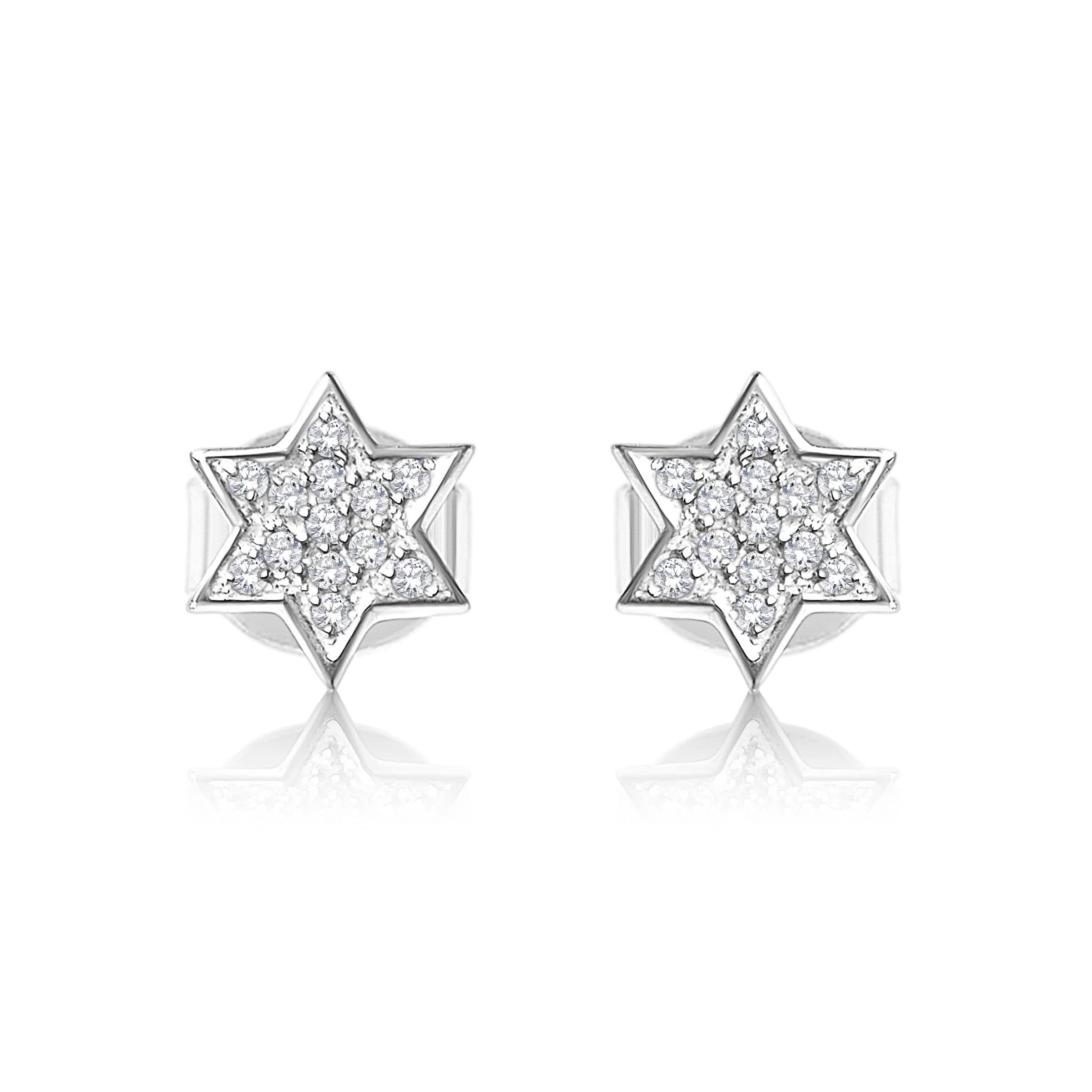 Diamond Star of David Earrings - 14k Yellow, White or Rose Gold、mySite、topwebapps