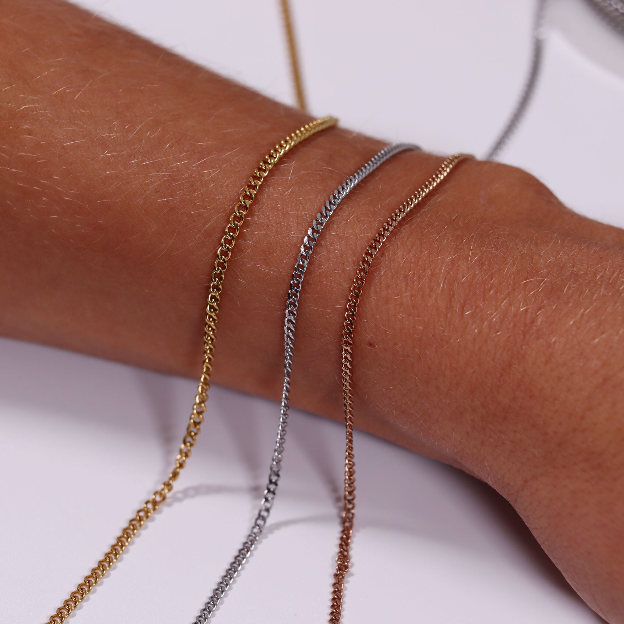 2mm 18K Gold PVD Stainless Steel Diamond Cut Curb Permanent Jewelry Chain By The Foot / SPL1004、mySite、dreamappss