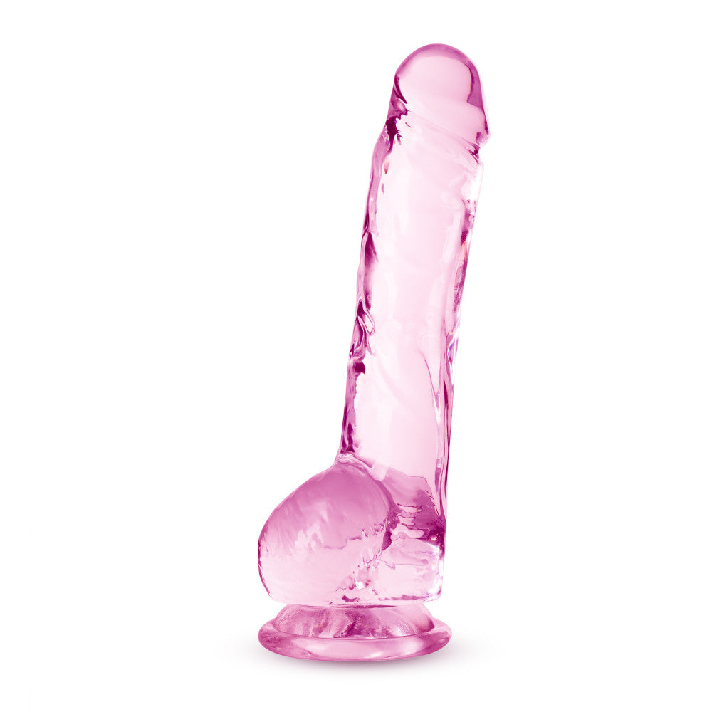 Naturally Yours By Blush® | Realistic Rose 8-Inch Long Dildo With Balls & Suction Cup Base、mySite、bottomscart