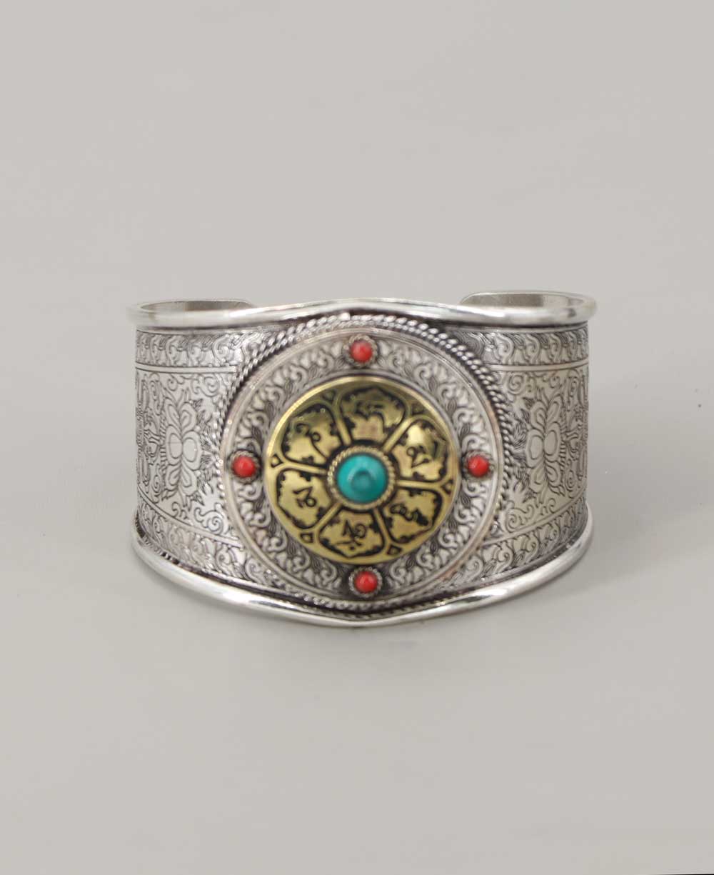Antique Finish Spinner Om Mani Mantra Bracelet、mySite、topwebapps