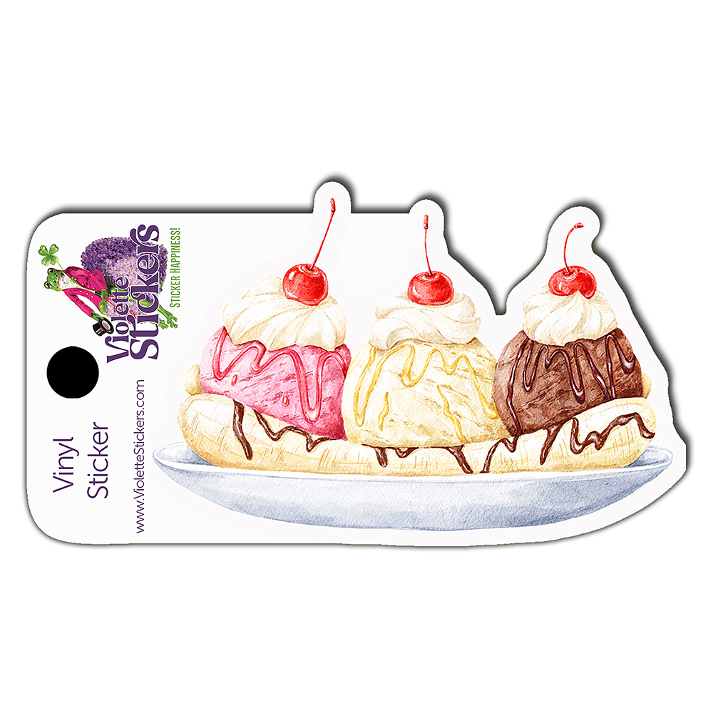  Banana Split Vinyl Sticker Decal、mySite、ghnorth