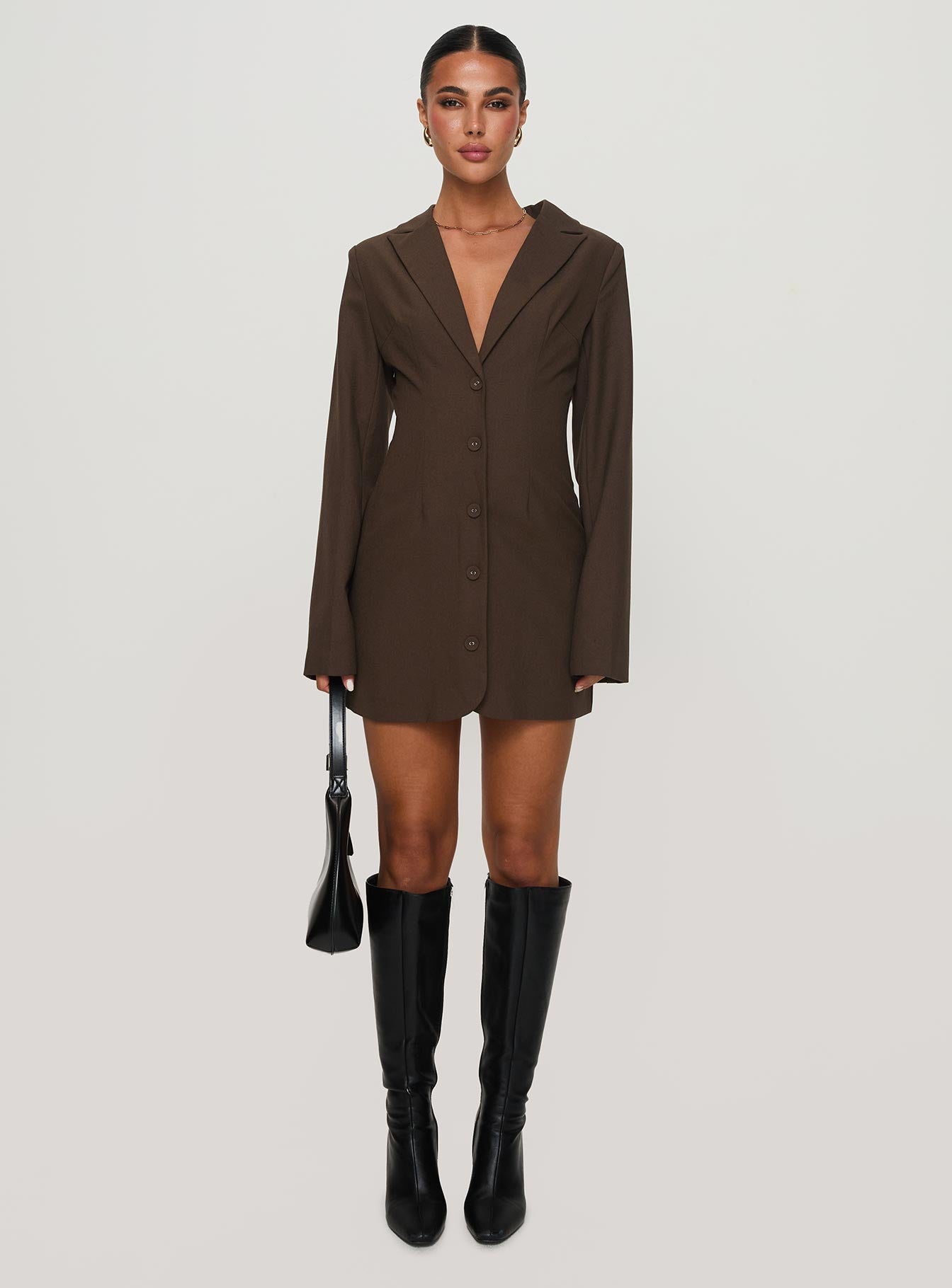 Dianah Blazer Mini Dress Brown、mySite、solidvoid