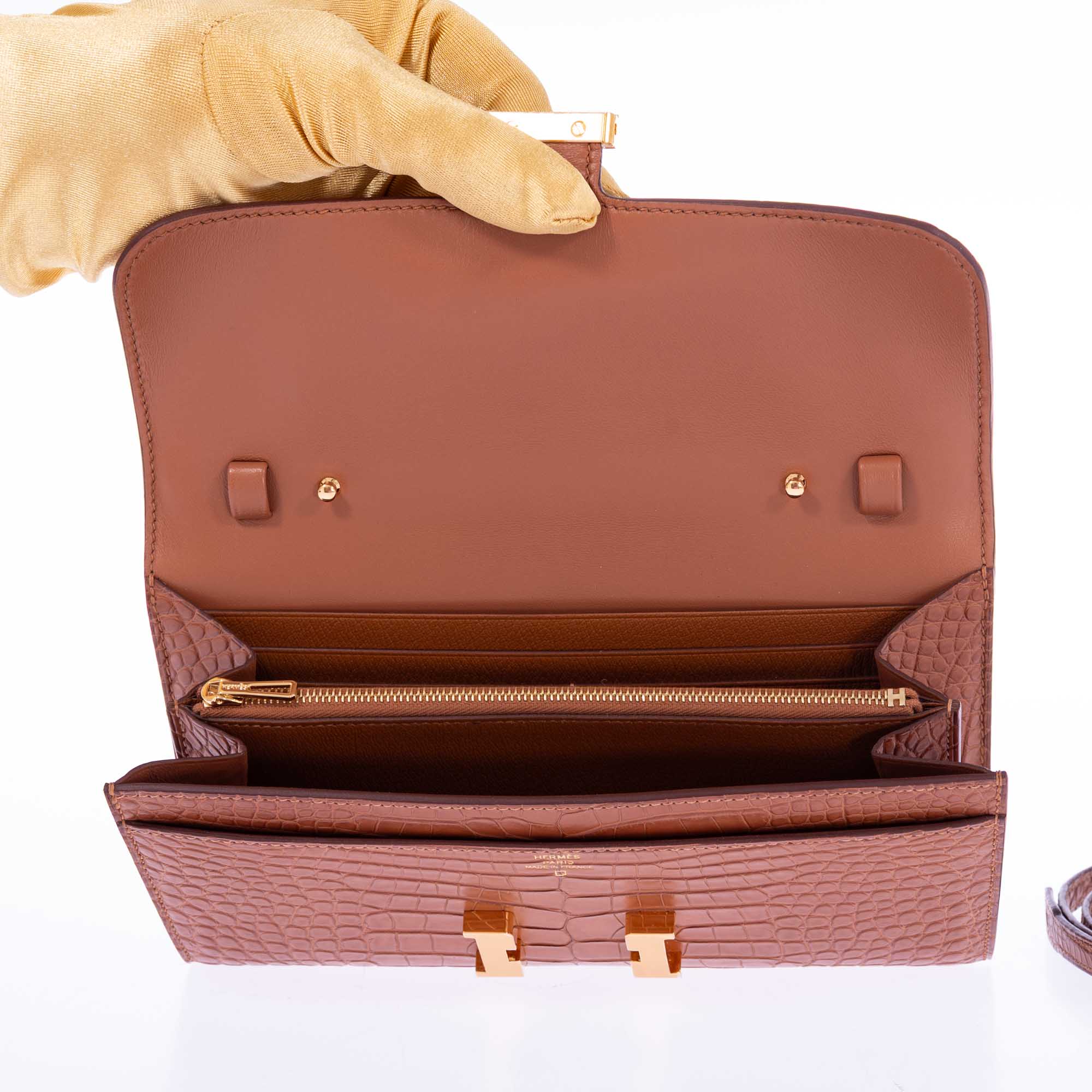 Hermès Constance Long Wallet Gold Matte Alligator Gold Hardware、mySite、garminoutage.com
