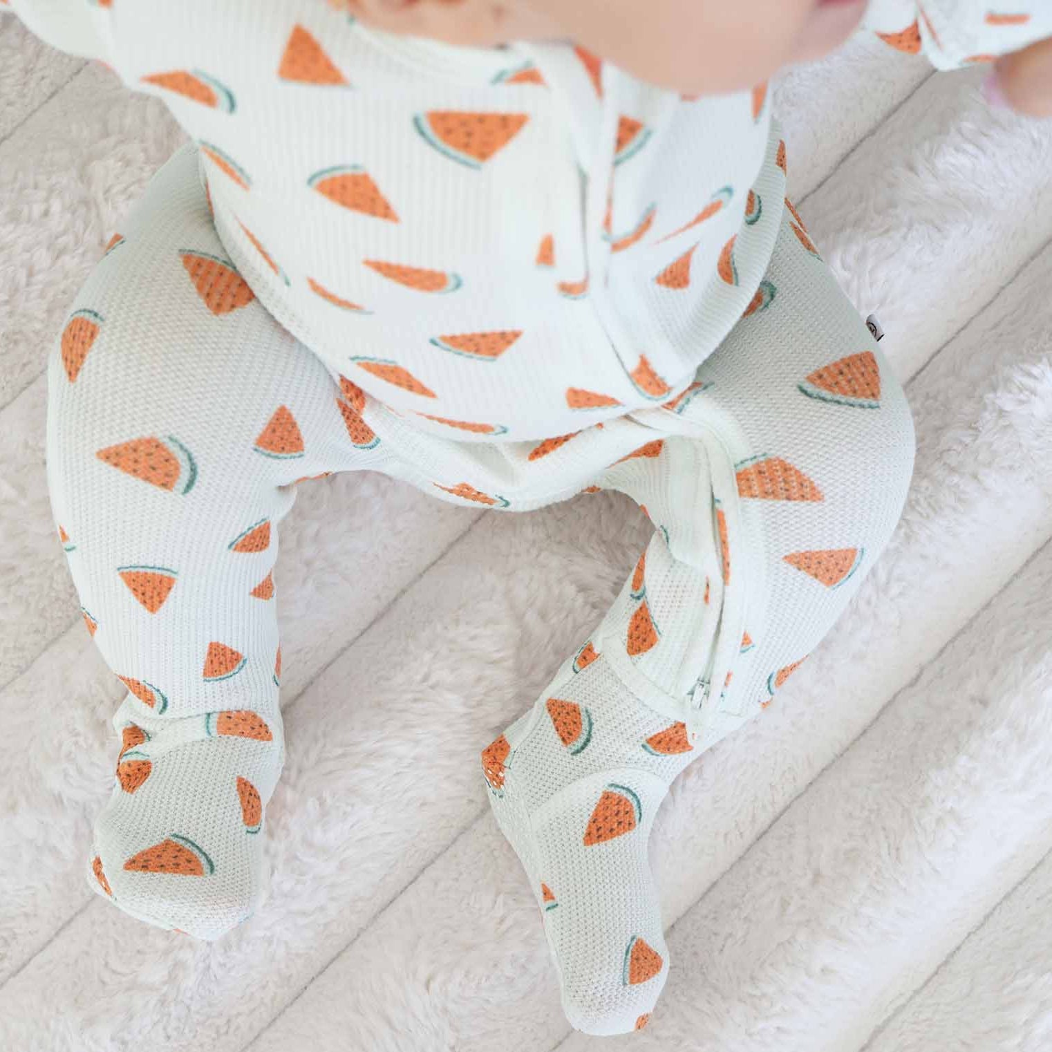  Slice, Slice Baby Bamboo Waffle Zipper Footie、mySite、layawaytickets