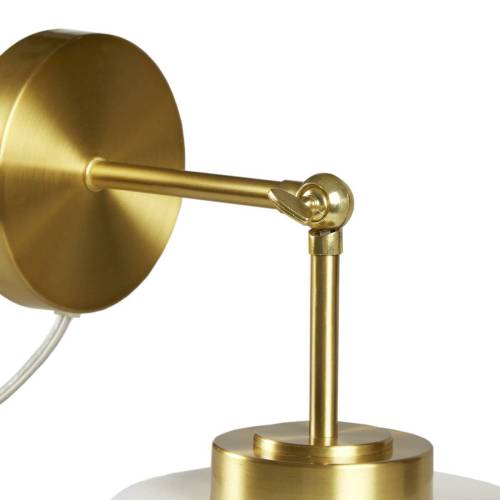 White Ceramic Wall Sconce with Adjustable Swing Arm Gold/White See below、、eastwooduniform