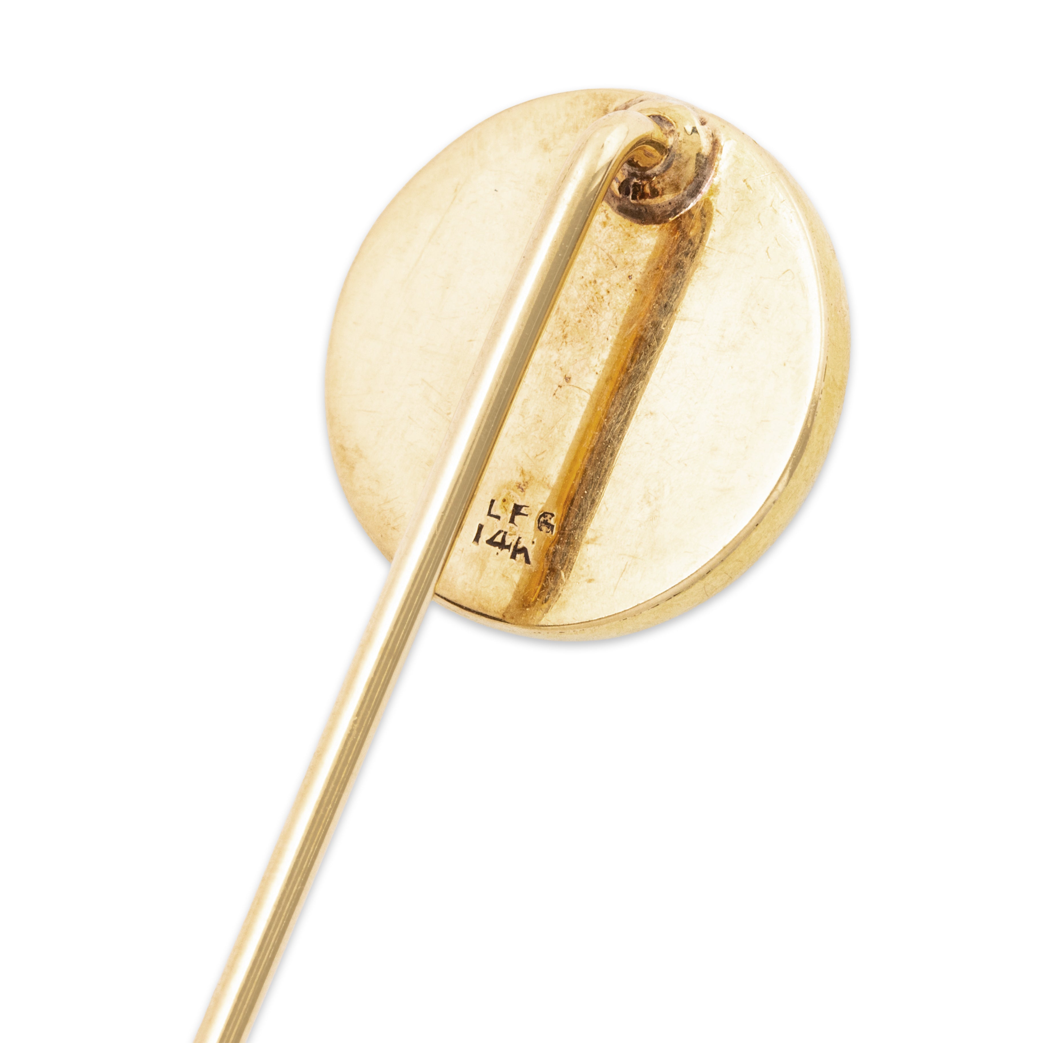 High Quality Antique 14k Yellow Gold Essex Crystal Boxer Dog Stick Pin、mySite、hinf8tx79