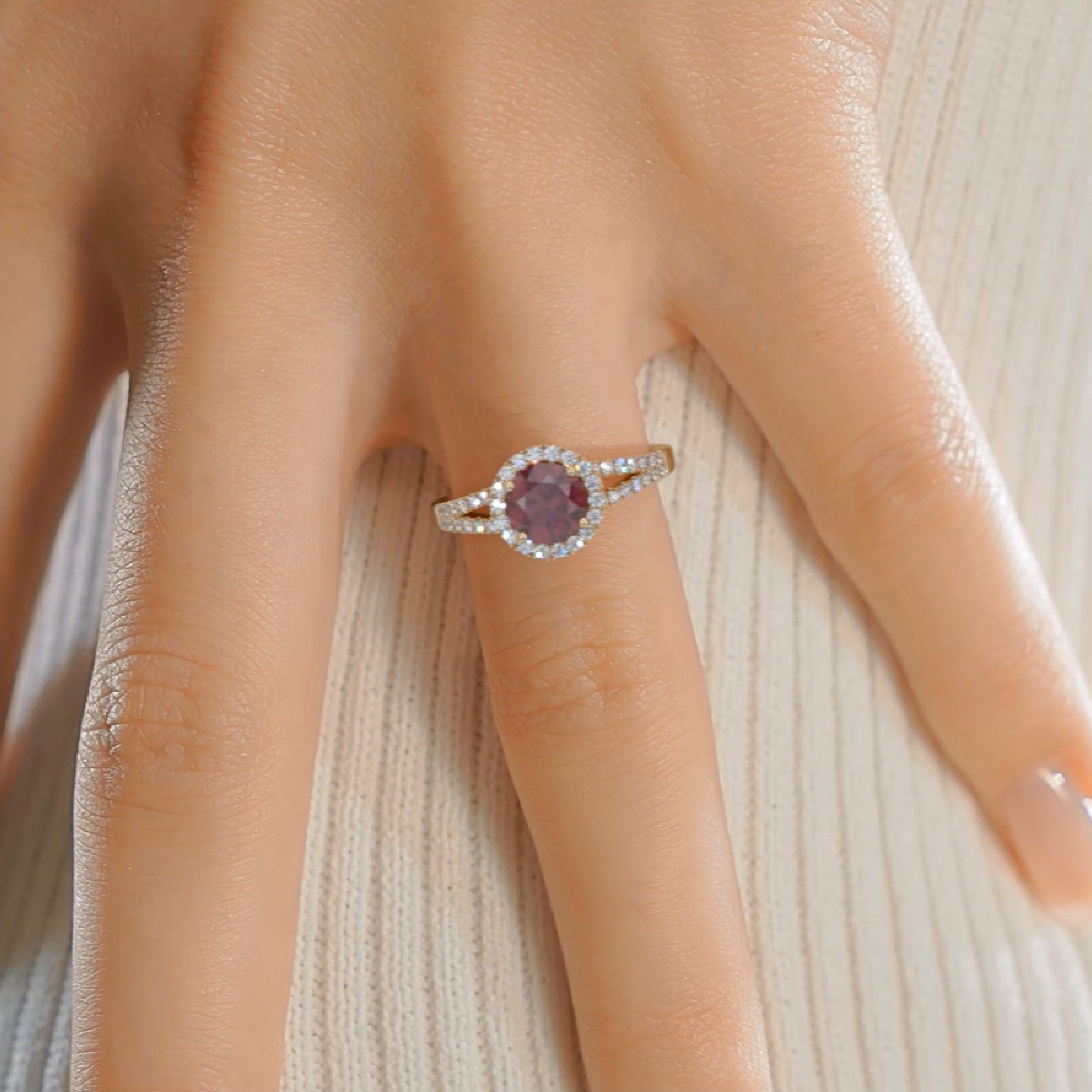 Hazel Gemstone & Diamonds Ring (1.25 Carat) -18K Yellow Gold、mySite、hinf8tx79