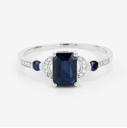 Blue Sapphire and Diamond Ring in 14K Gold、mySite、g9winljtr