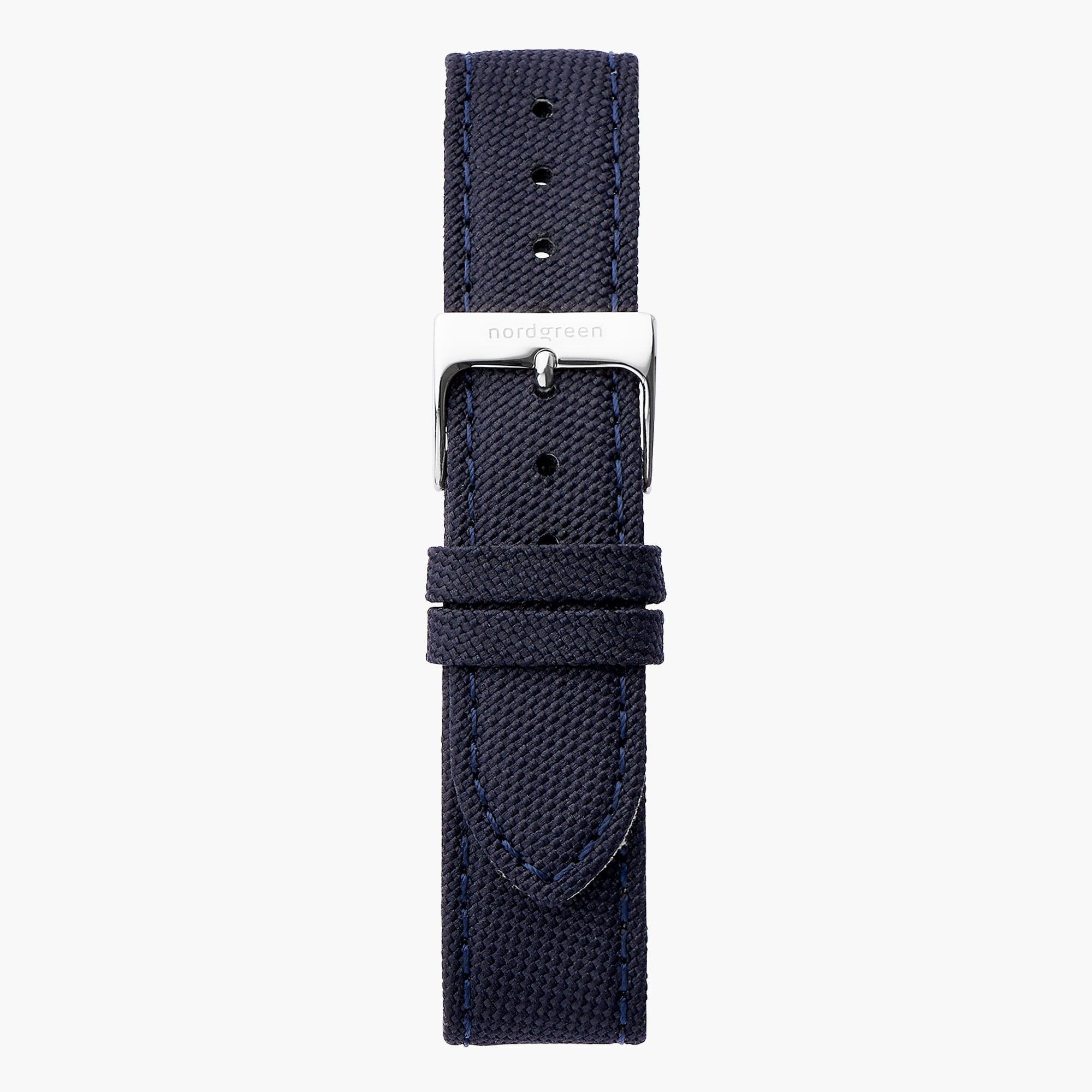  Blue Recycled Polyester Strap - Silver - 40mm