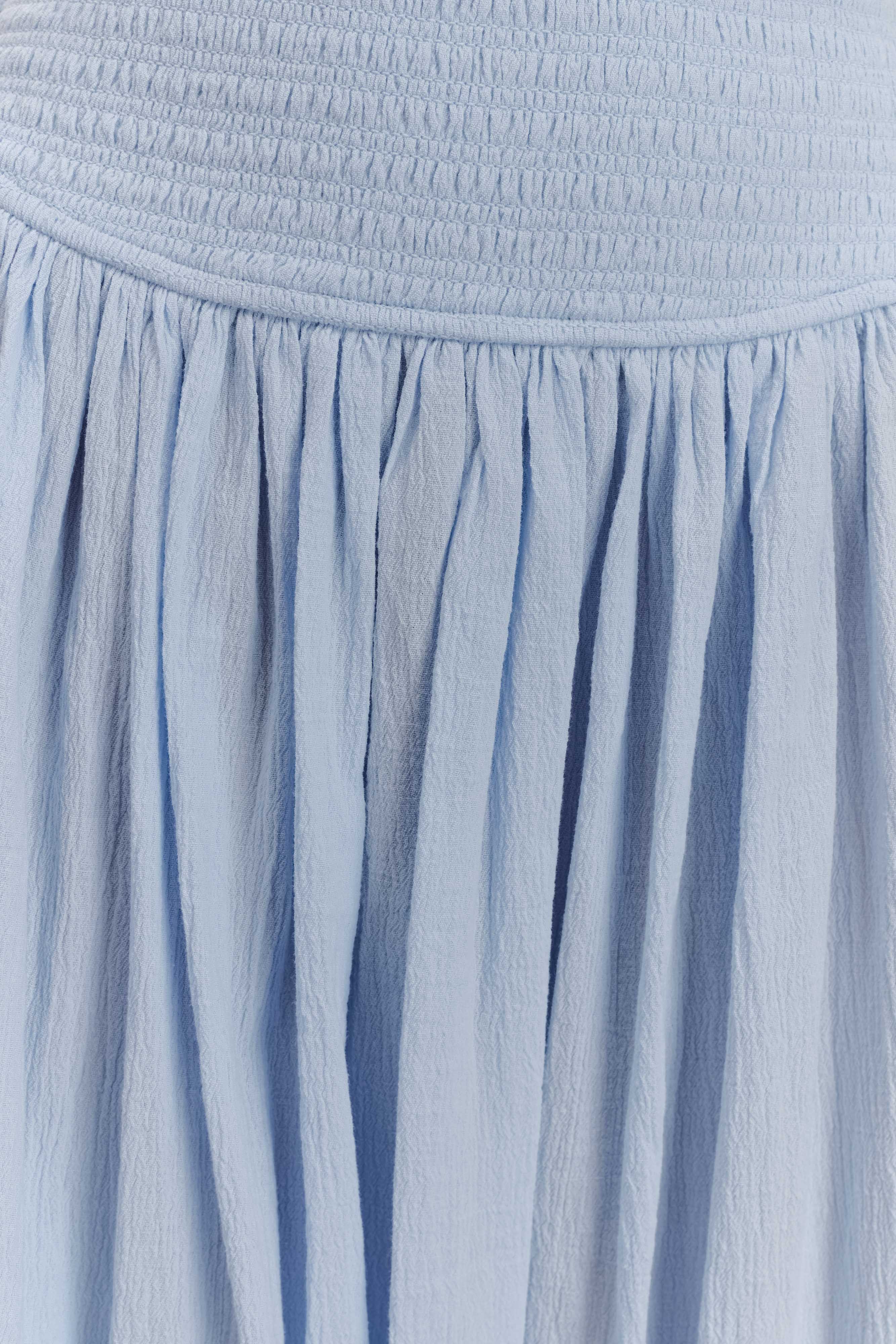 Maureen Cotton Shirring Maxi Dress - Powder Blue、mySite、solidvoid