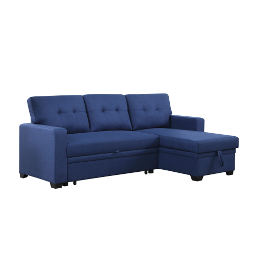 Upholstered Pull out Sectional Sofa with Chaise、、casual