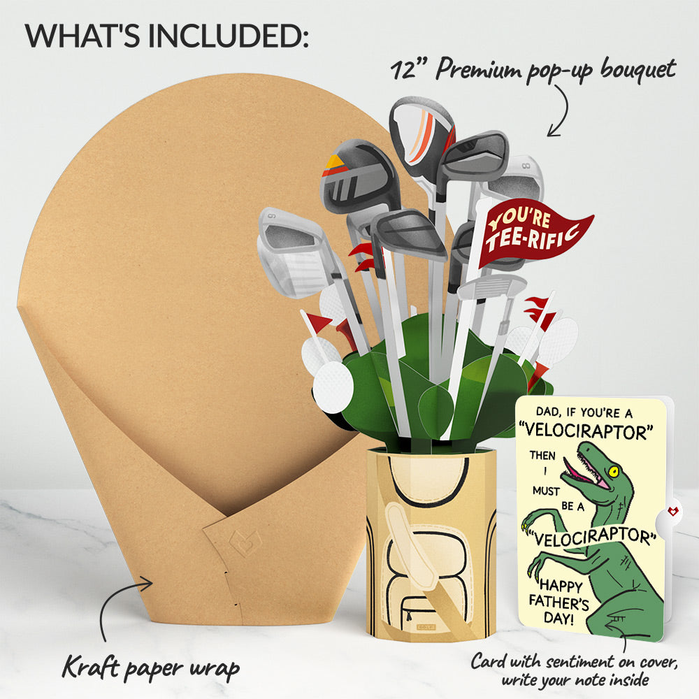 Tee-rific Golf Father's Day Bouquet and Velociraptor Sentiment Set、mySite、solidvoid