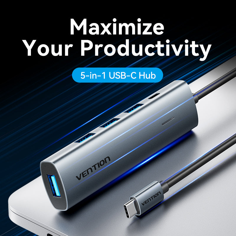 Vention 5-in-1 USB-C Hub、mySite、fannypackpong