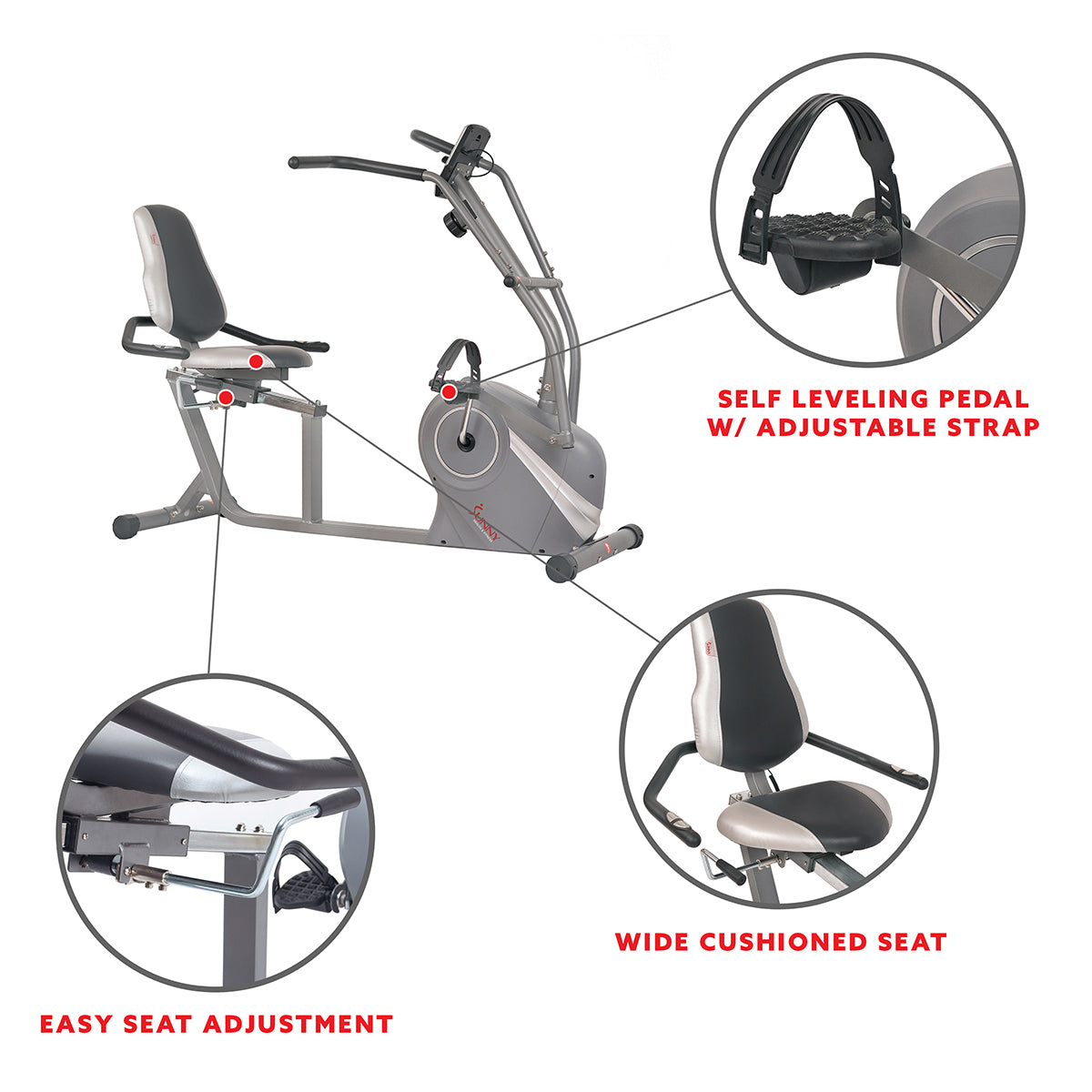  Stationary Cross Trainer Recumbent Bike with Arms Exerciser、mySite、ghnorth