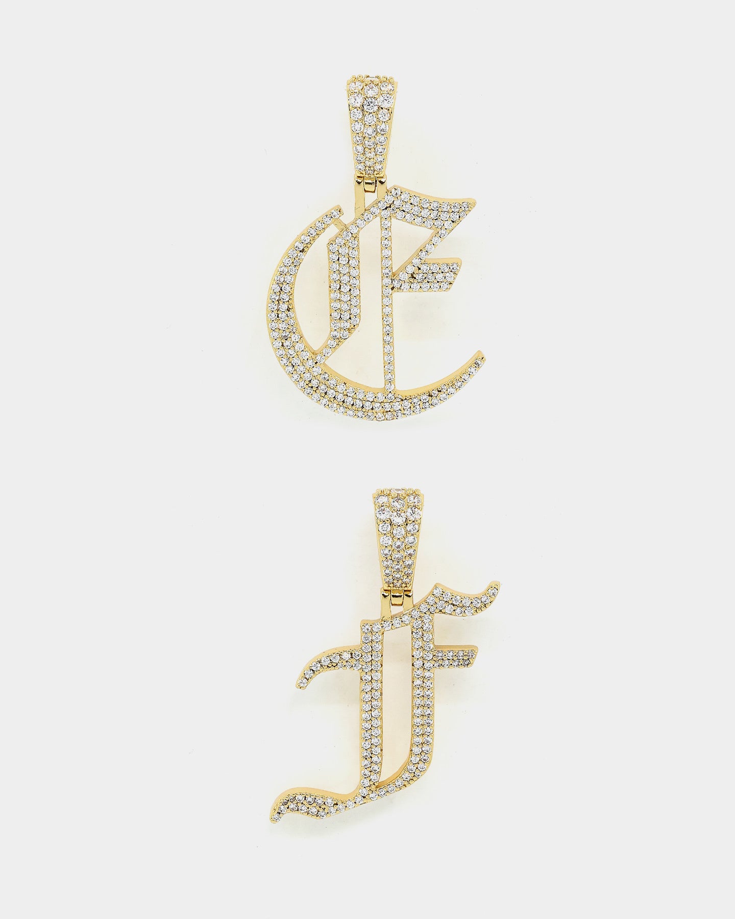 Saint Morta Gothic Iced Letter Pendant Iced Gold、mySite、zt4zffjzw