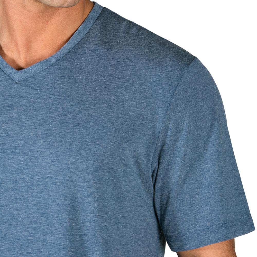 Travis Mathew Uncle Bob 2.0 V Neck T-Shirt Heather Dark Denim