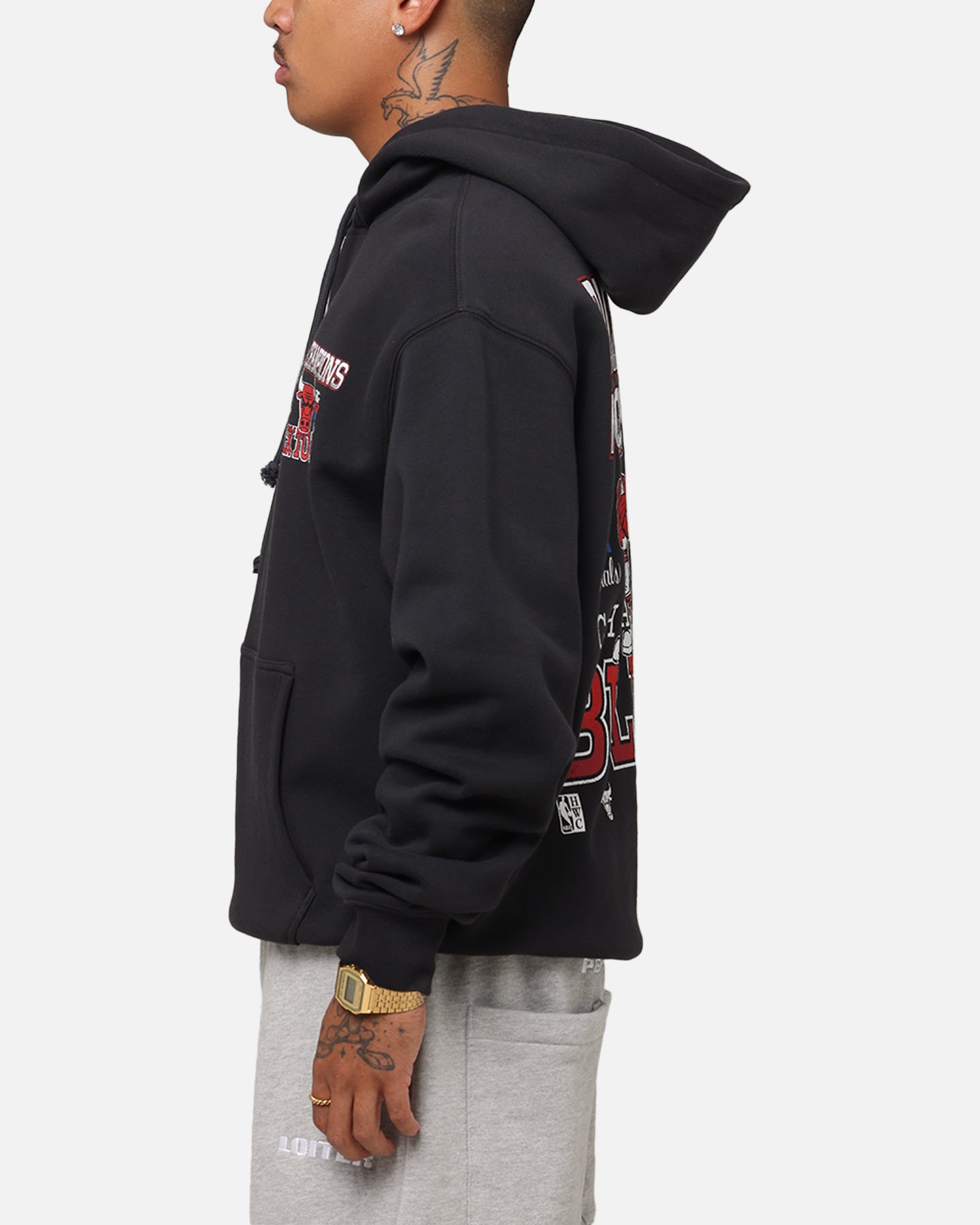 Mitchell & Ness Chicago Bulls Back To Back Hoodie Faded Black、mySite、zt4zffjzw