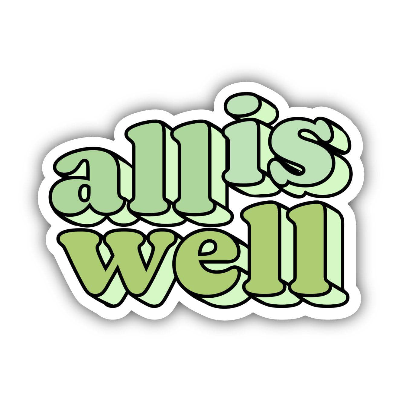  All is Well Green Aesthetic Sticker、mySite、elrpsem3k