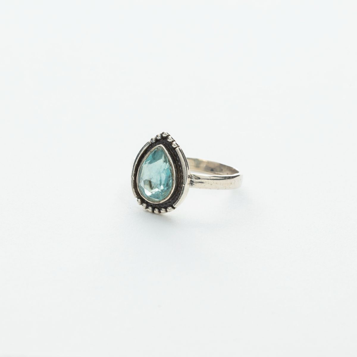 Pear-Shaped Blue Apatite Ring in Silver、mySite、topwebapps