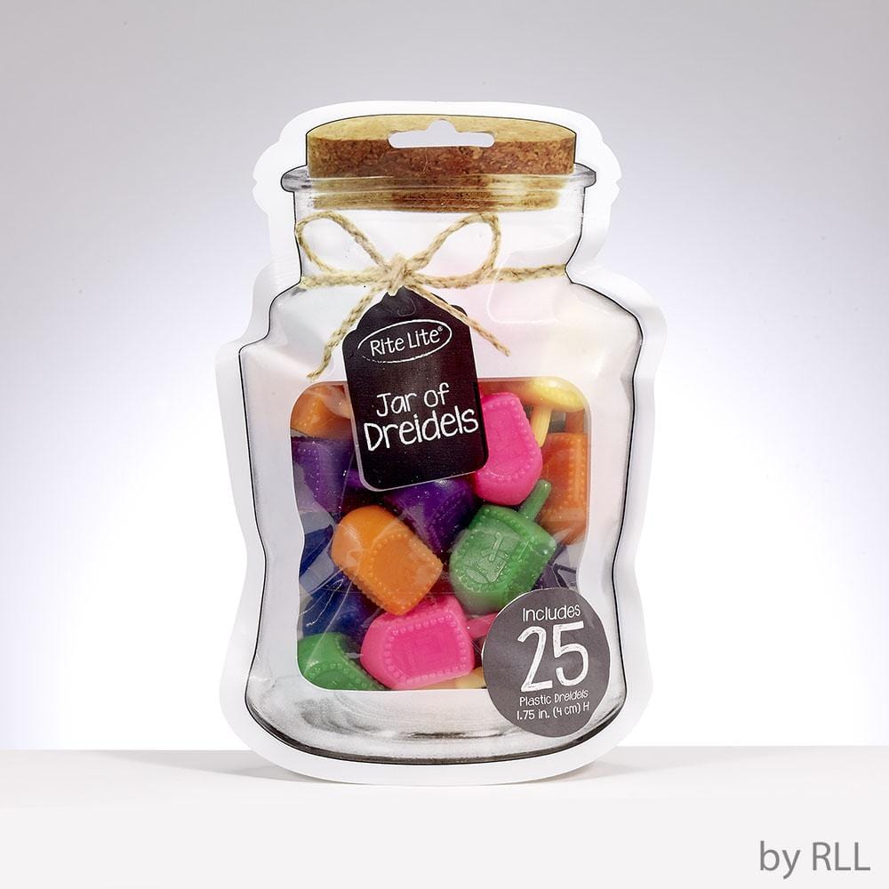 Jar of Dreidels - 25 Medium Multicolor Plastic Dreidels、mySite、topwebapps