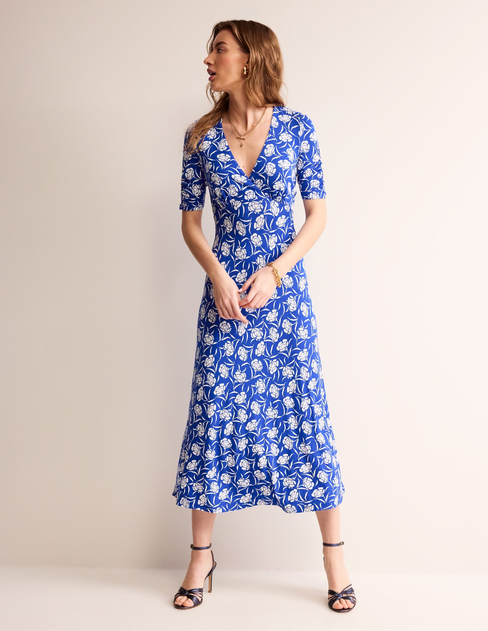  Rebecca Jersey Midi Tea Dress-Surf The Web, Peony Sprig、mySite、ashleygrahame