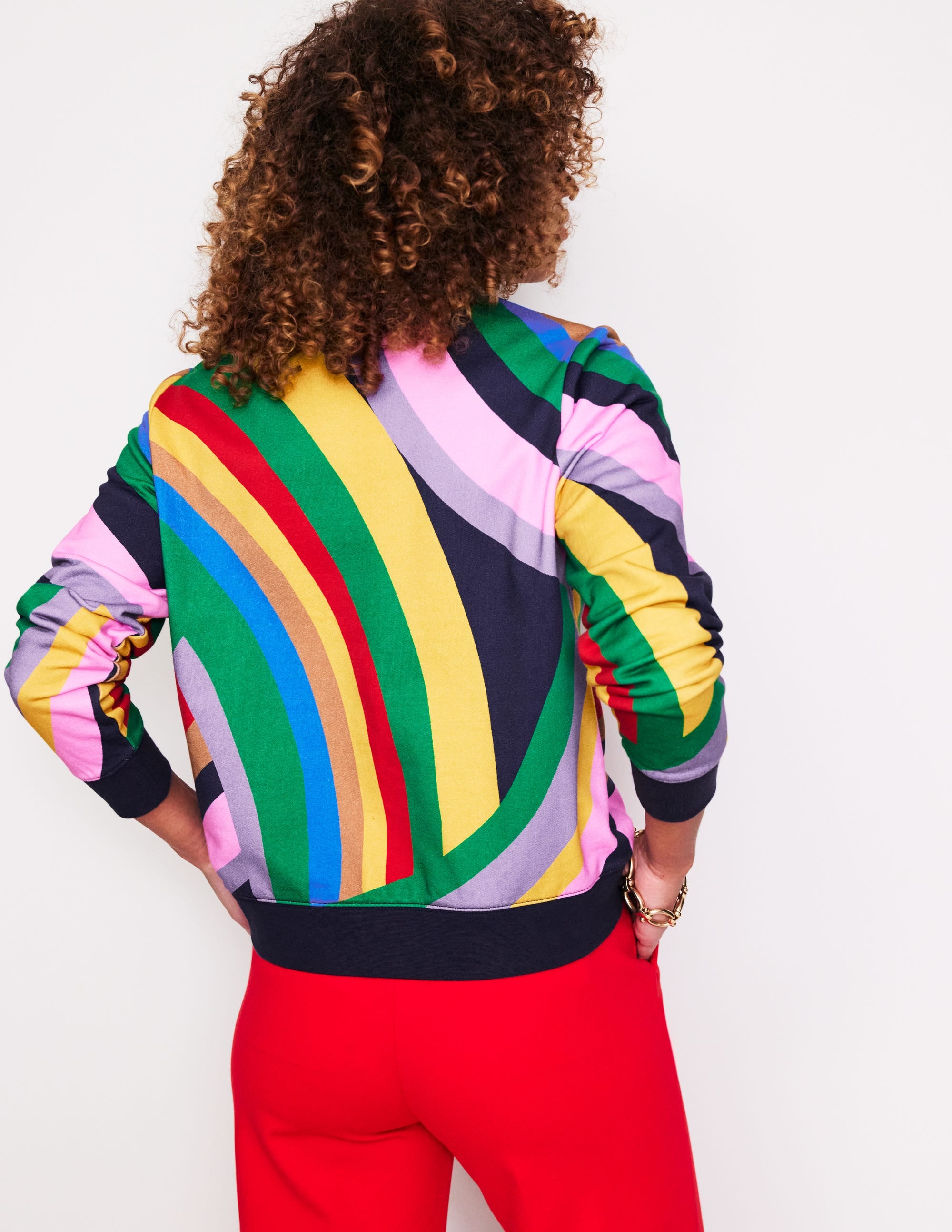  Hannah Printed Sweatshirt-Multi, Abstract Rainbow、mySite、ashleygrahame
