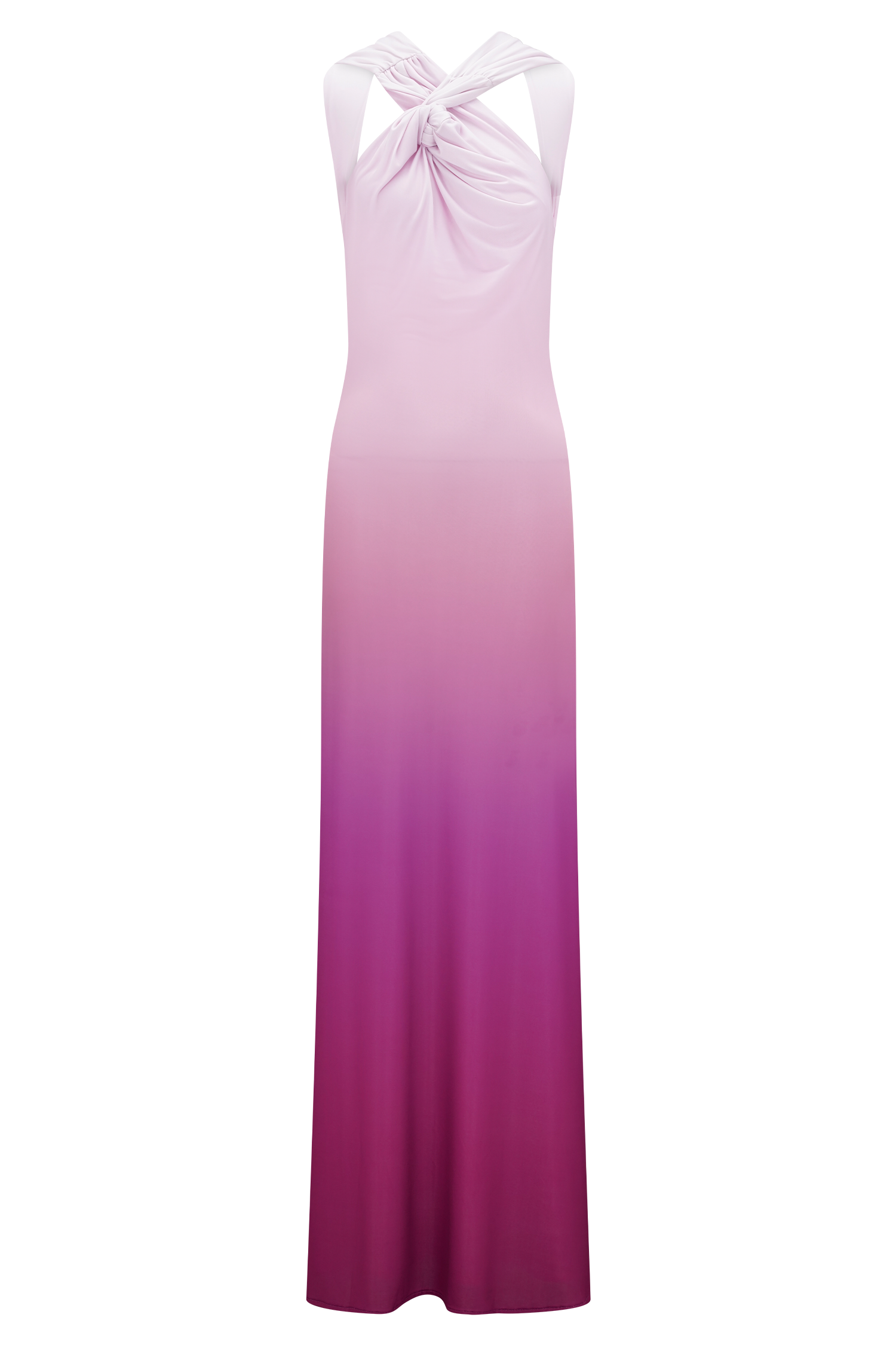 Marlee Asymmetrical Slinky Maxi Dress - Ombre Pink、mySite、solidvoid