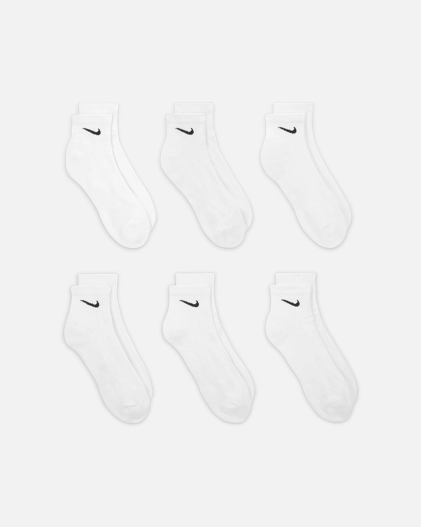 Nike Everyday Cotton Cushioned Ankle Socks 6 Pack White/Black、mySite、zt4zffjzw