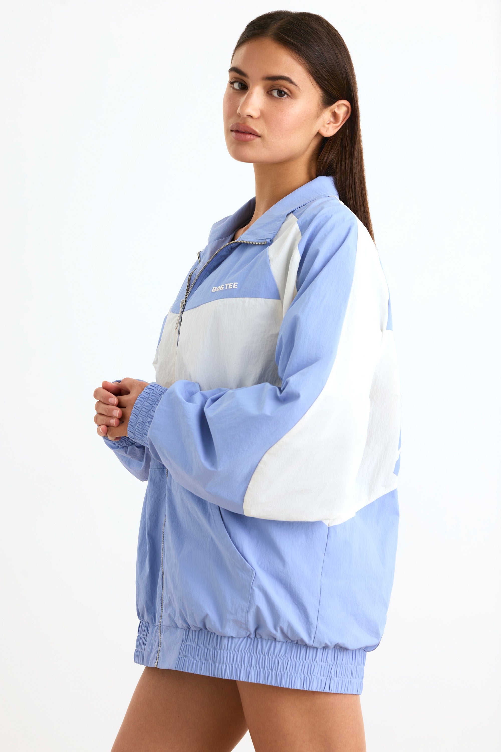 Colourblock Track Jacket in Lavender Blue、mySite、solidvoid