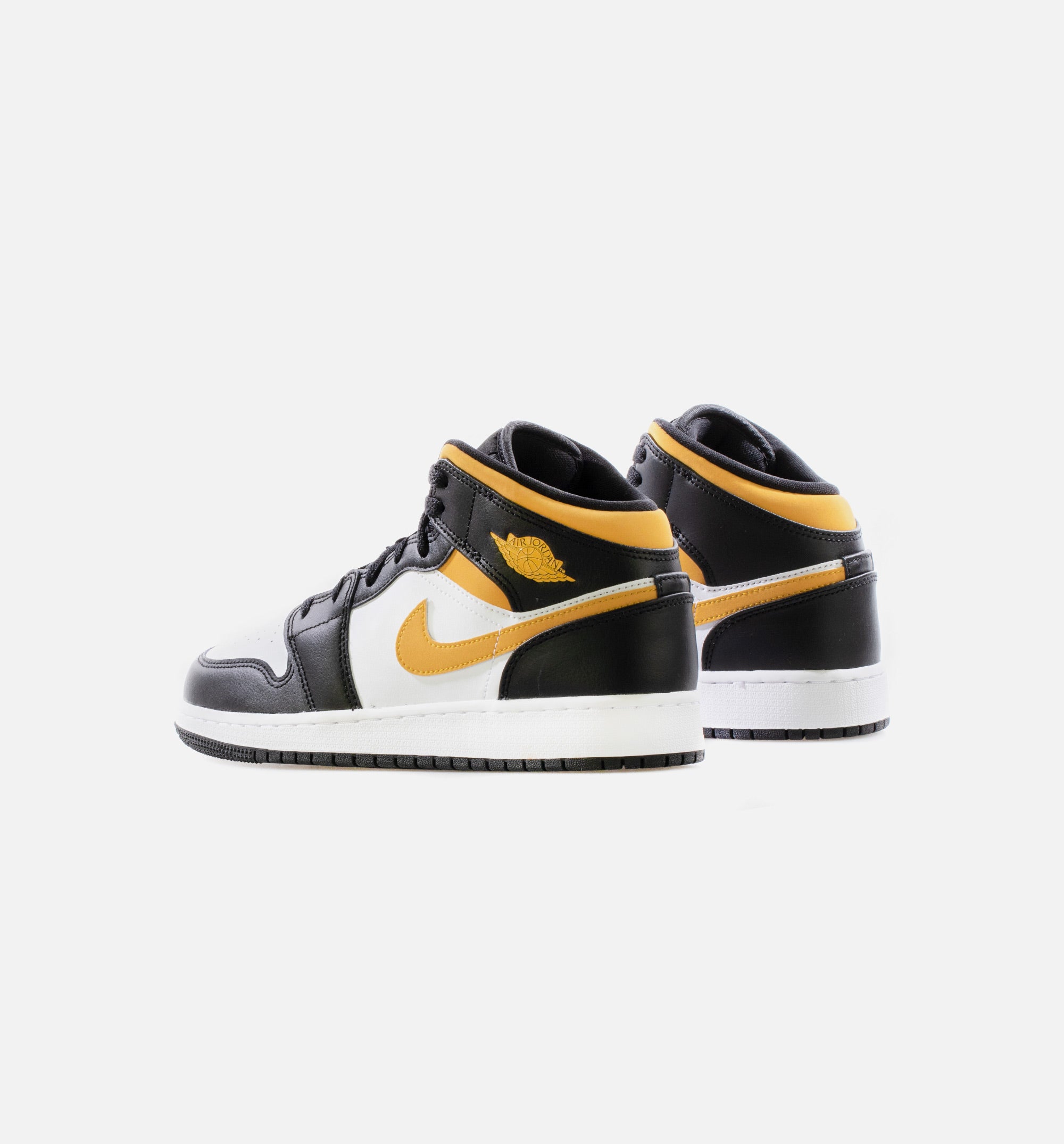 Air Jordan 1 Mid Black University Gold Grade School Lifestyle Shoe - White/Black/Pollen、mySite、dreamappss