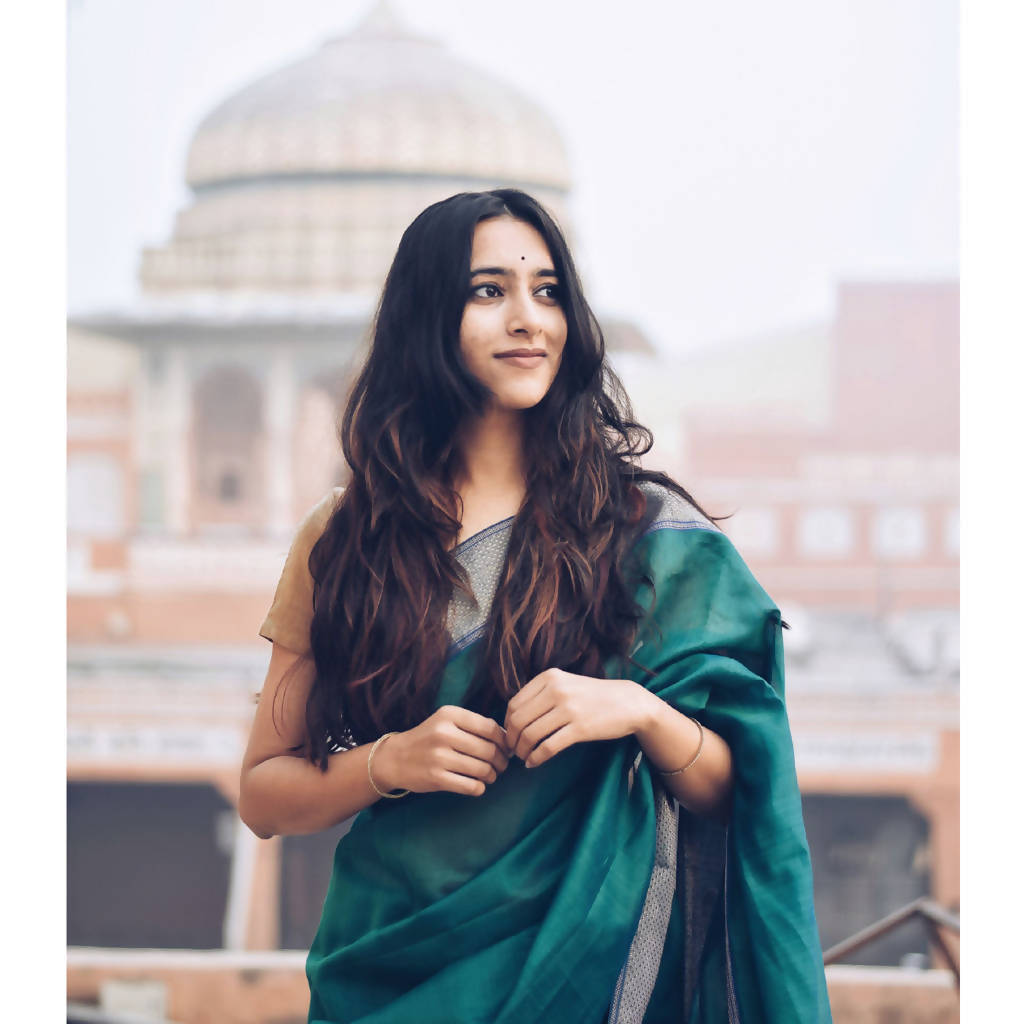 Festive Wear | Maheshwari Cotton Silk Saree | Green、mySite、camillekostekn
