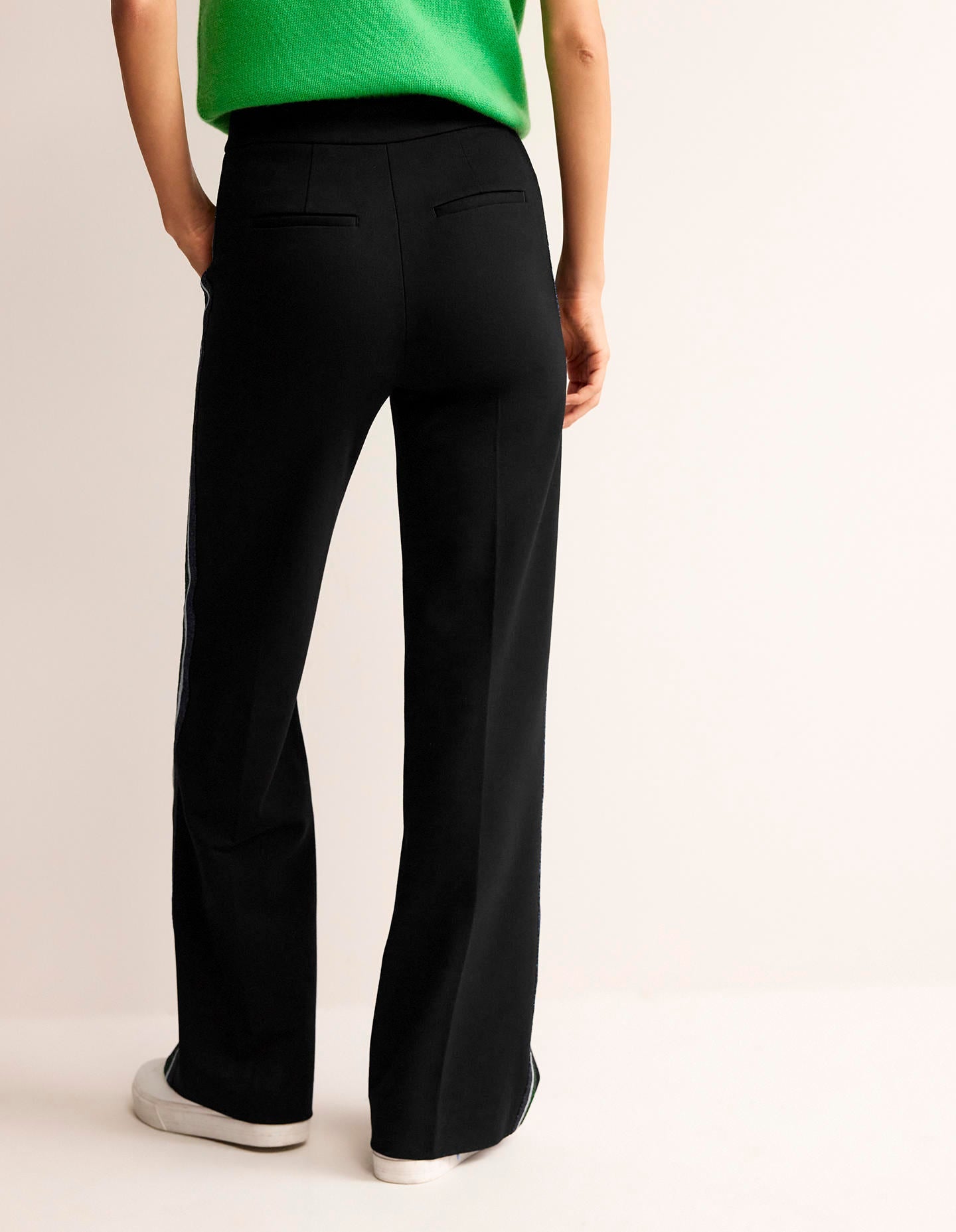  Westbourne Ponte Trousers-Black with Metallic Stripe、mySite、ashleygrahame