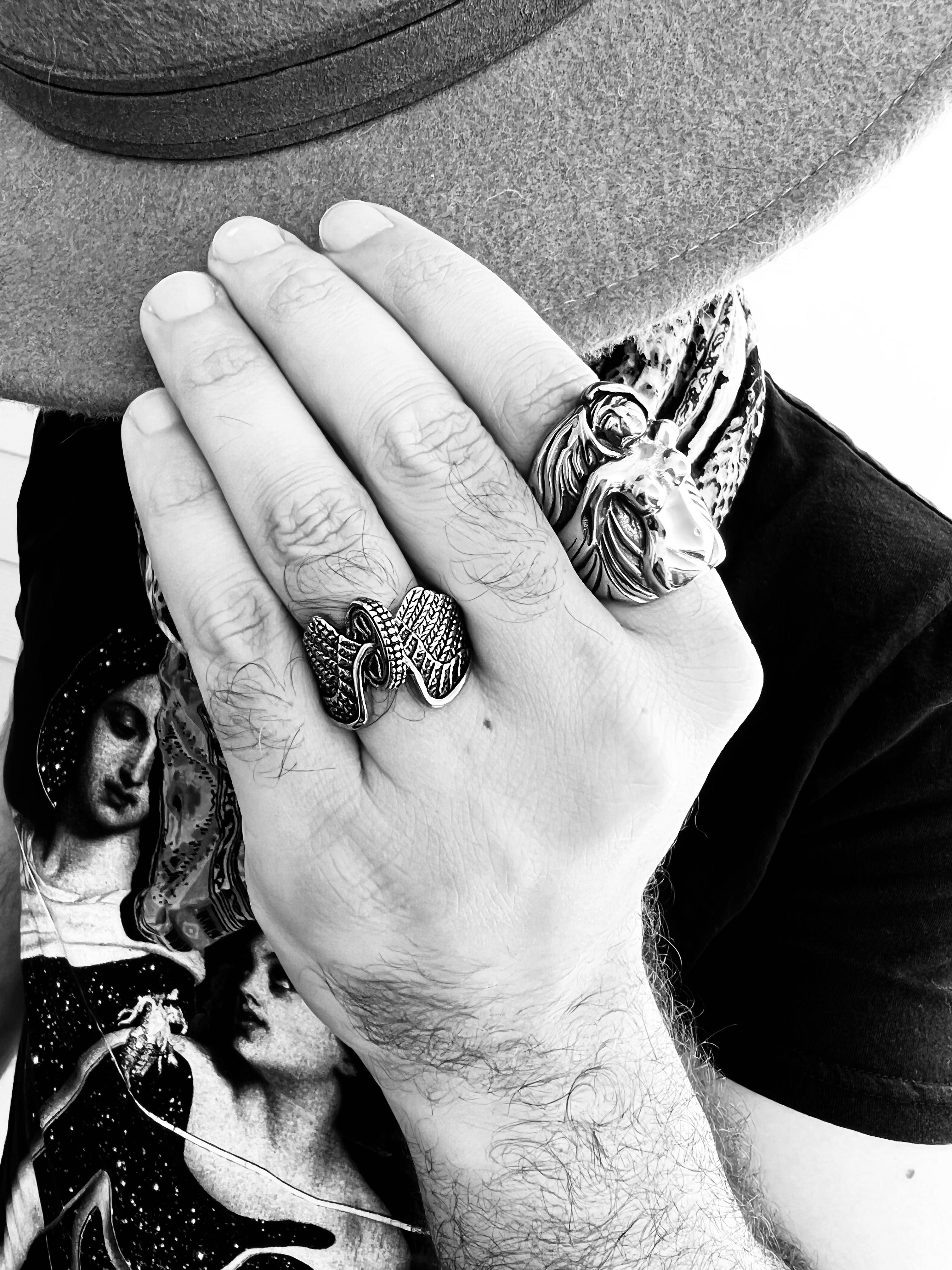 Stainless Steel Polished Winged Wheel Ring / SCR0239、mySite、dreamappss