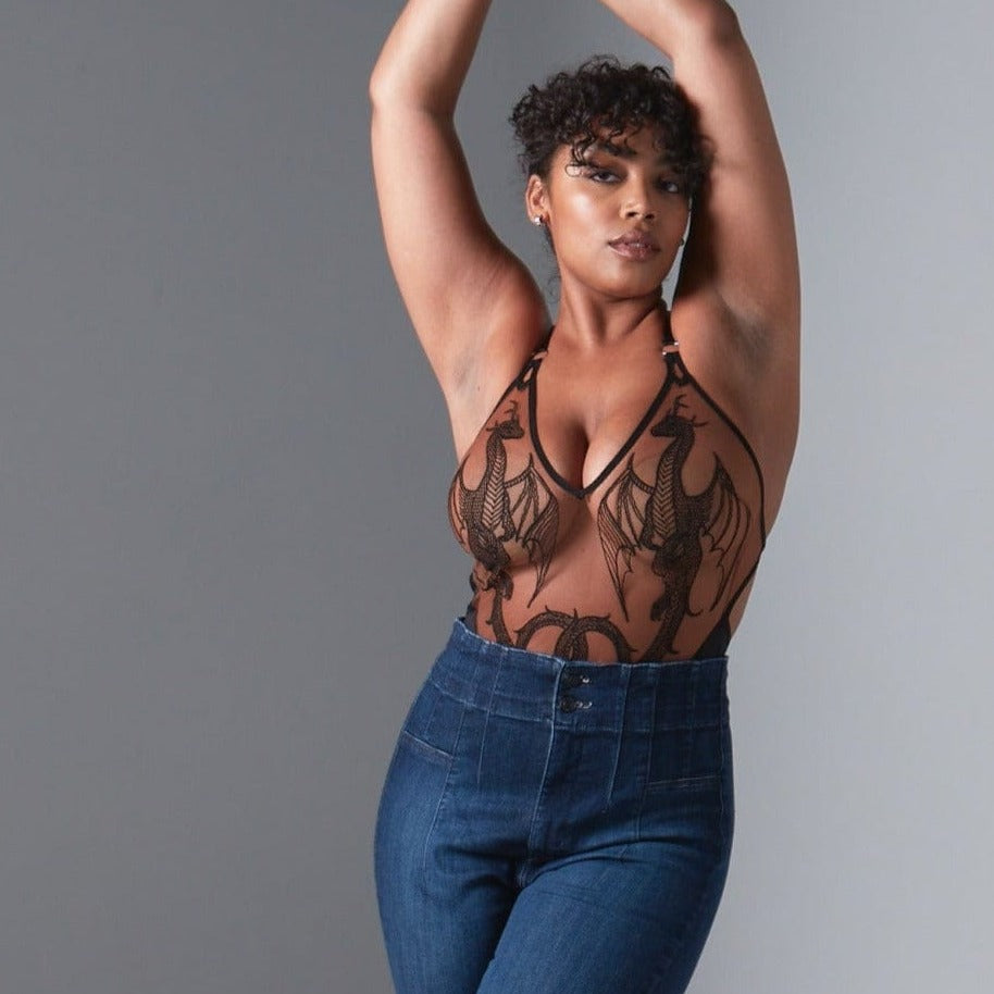 Dracona Bodysuit - Black/Toffee、mySite、bengalsvssteelers