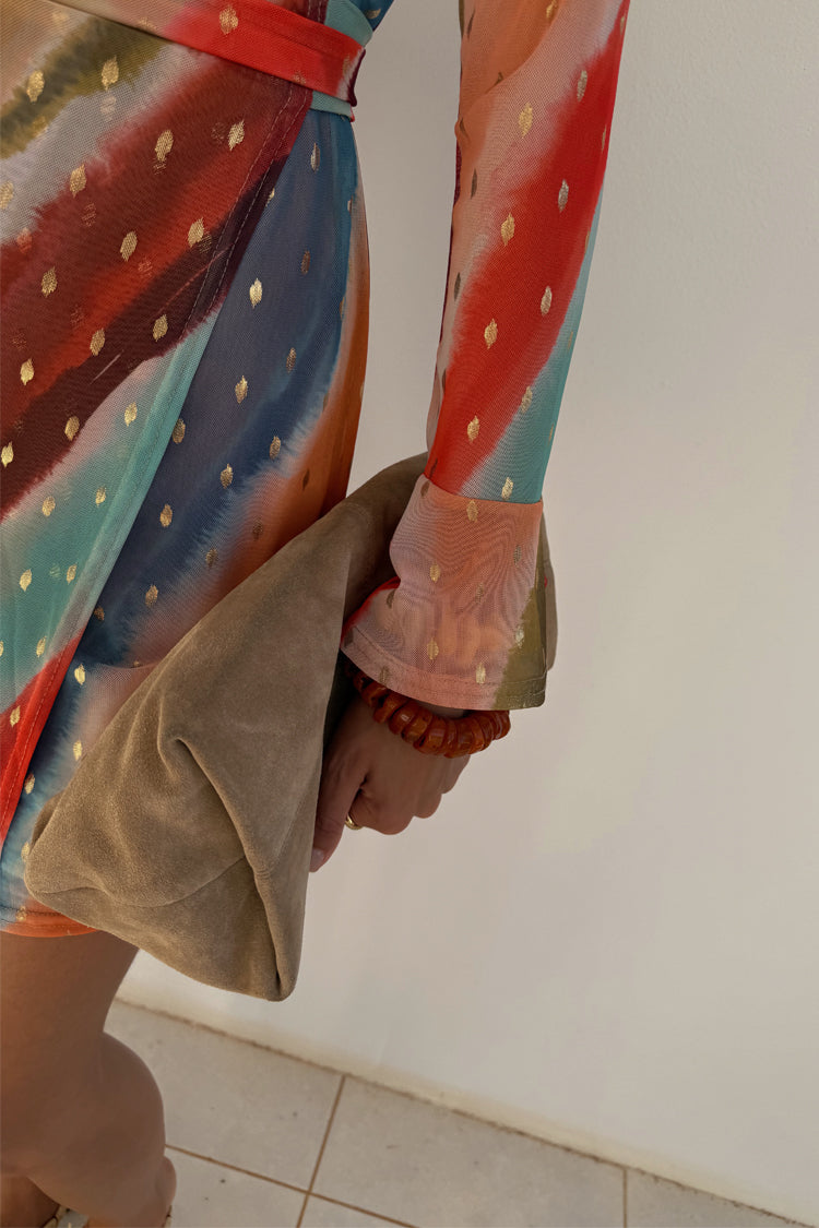 Sunset Stripe Mini Wrap Dress、mySite、solidvoid