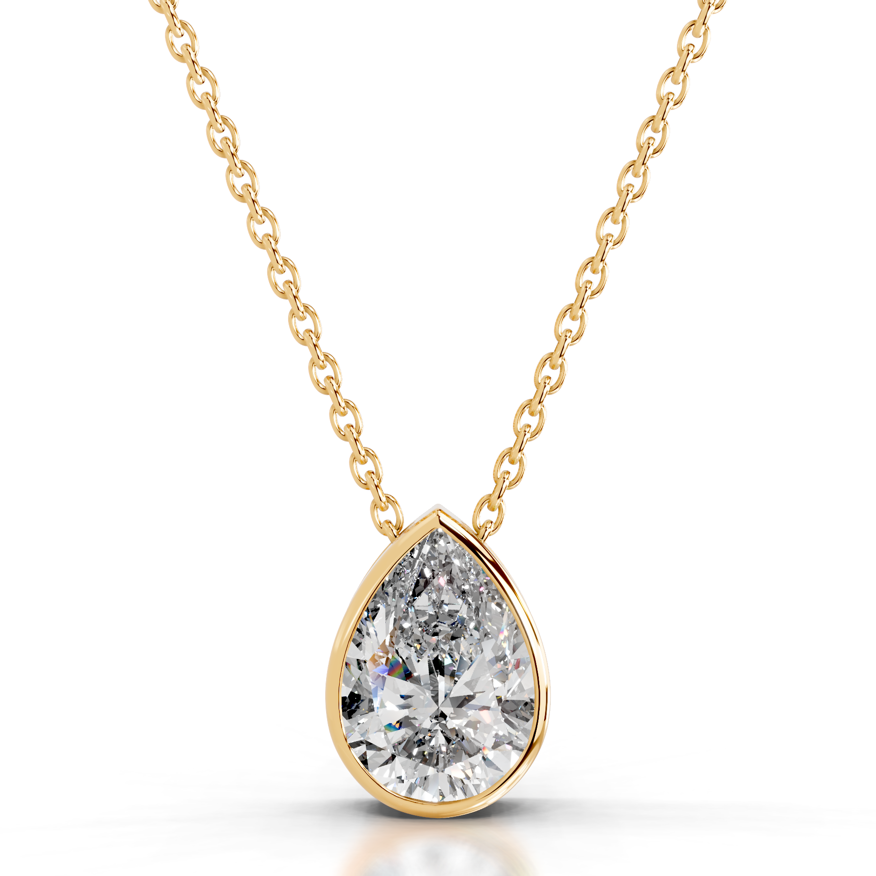 Gianna Lab Grown Diamond Pendant (2 Carat) -18K Yellow Gold、mySite、hinf8tx79