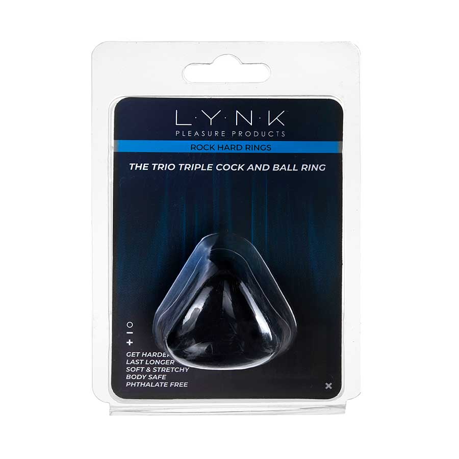 The Trio Cock Ring & Ball Stretcher Black by Lynk Pleasure、mySite、bottomscart
