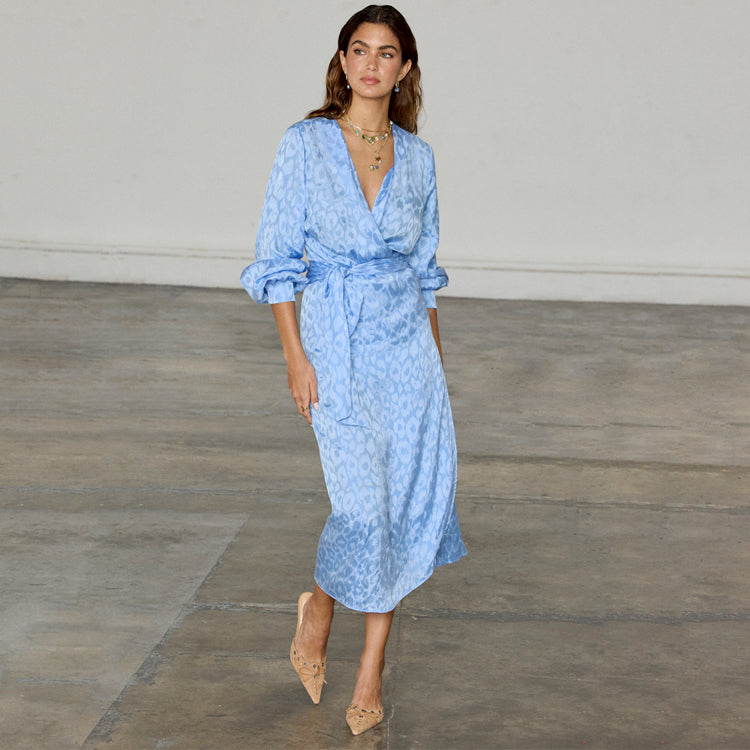 Sky Blue Jacquard Vienna Dress、mySite、solidvoid