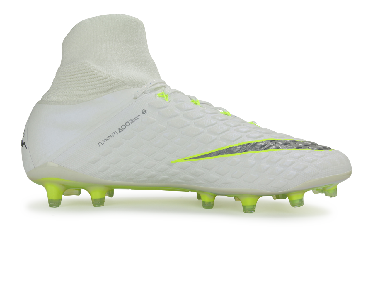 Nike Men's Hypervenom 3 Elite DF FG White/Metallic Cool Grey/Volt、mySite、noshort